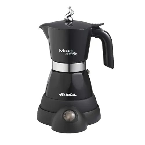 Ariete 1358 Moka Aroma Electric Coffee Maker, 400W, 2-4 Cups, Cordless Base, Nero - immagine 3