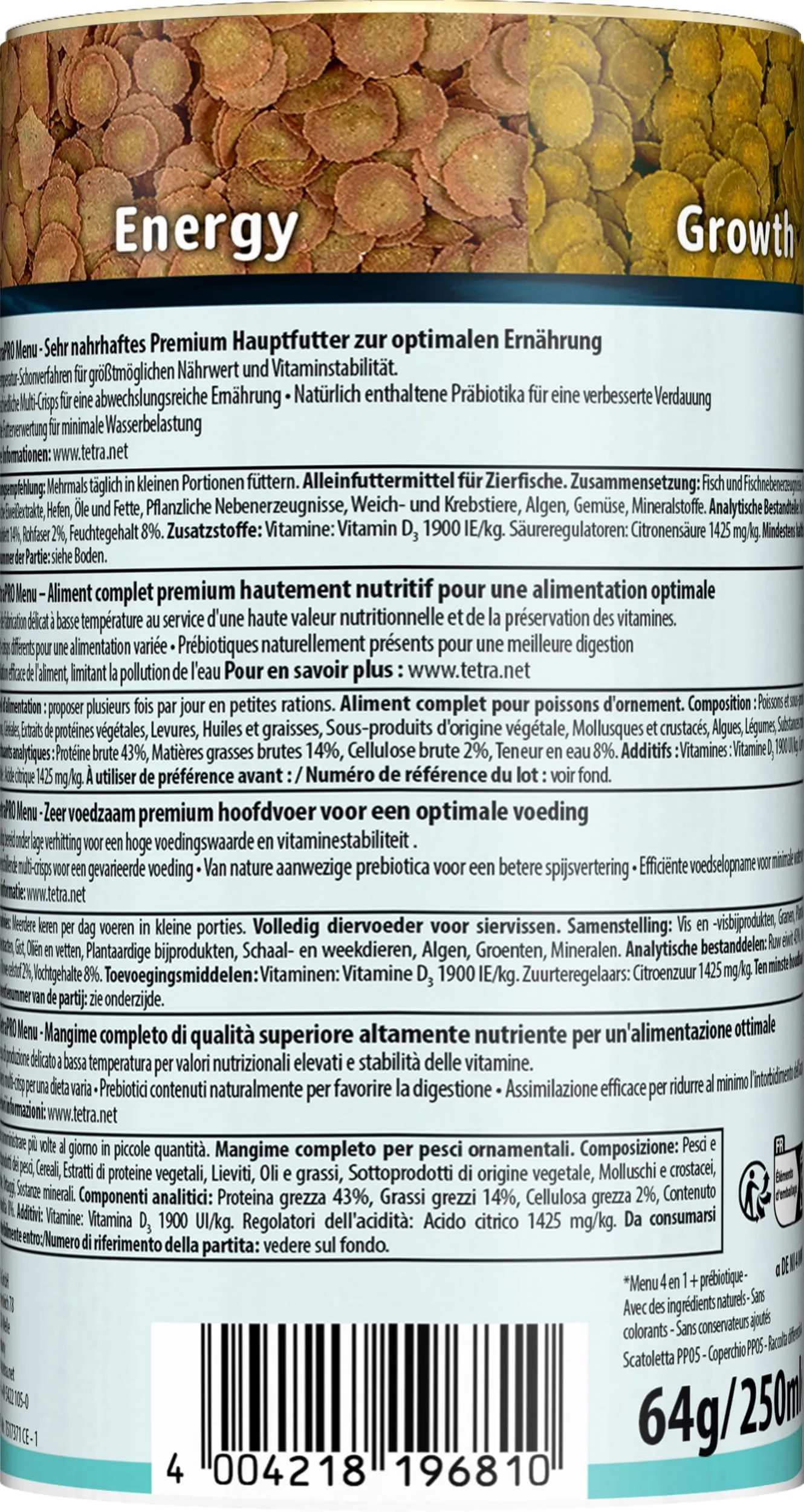 Tetra Pro Multi-Crisps Menu Mangime per Pesci 4in1, 250 ml - immagine 11
