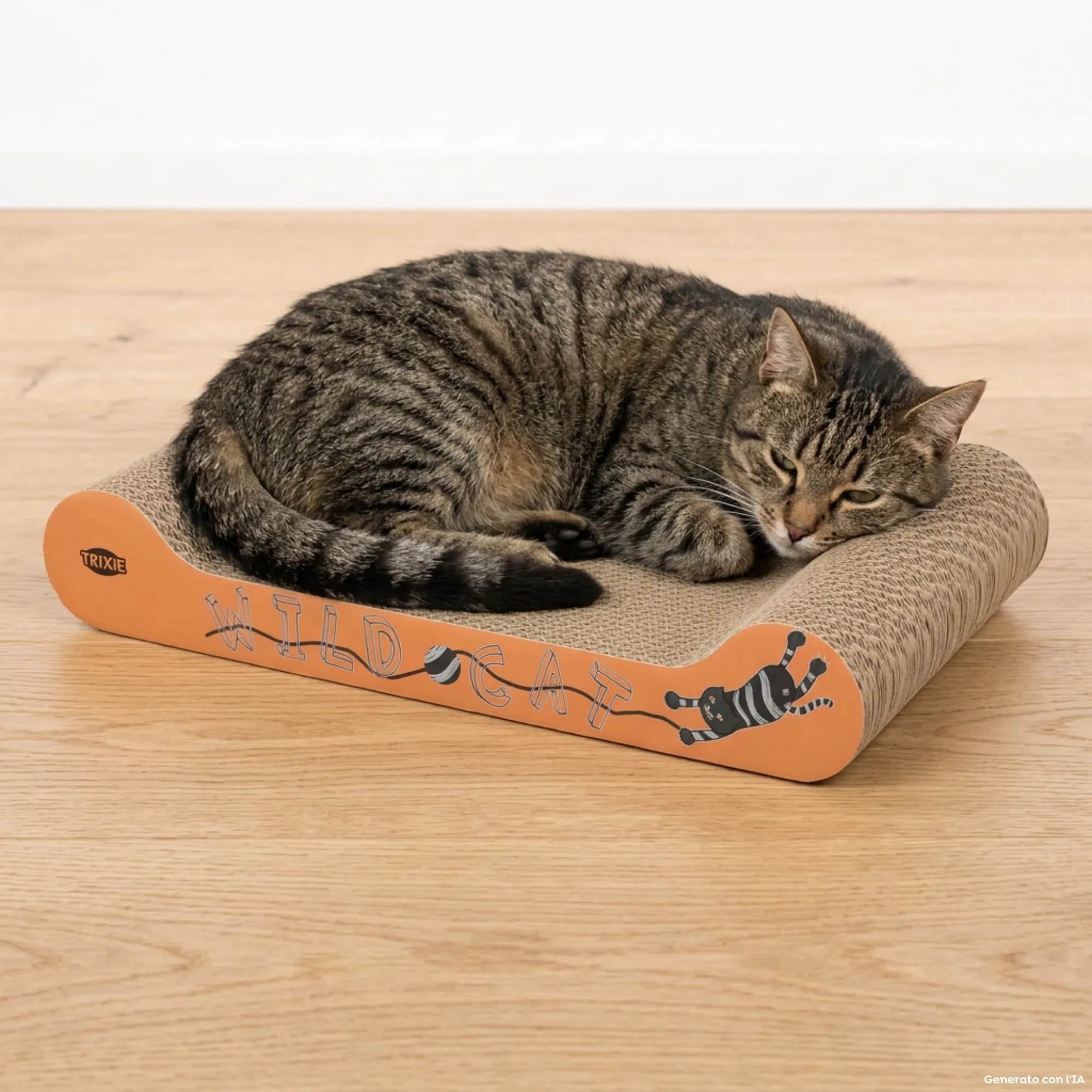 TRIXIE Wild Cat Tiragraffi per Gatti in Cartone Ondulato, 41 × 24 × 7 cm - immagine 2