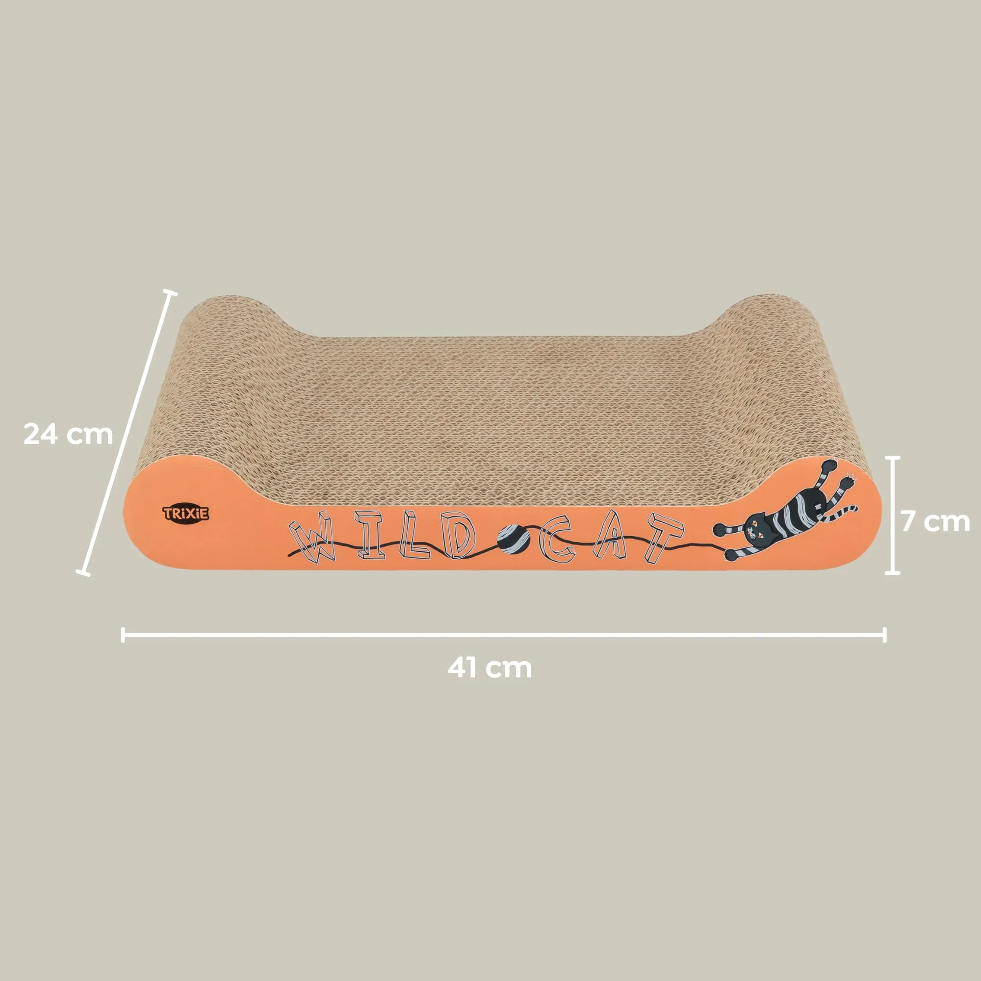 TRIXIE Wild Cat Tiragraffi per Gatti in Cartone Ondulato, 41 × 24 × 7 cm - immagine 3