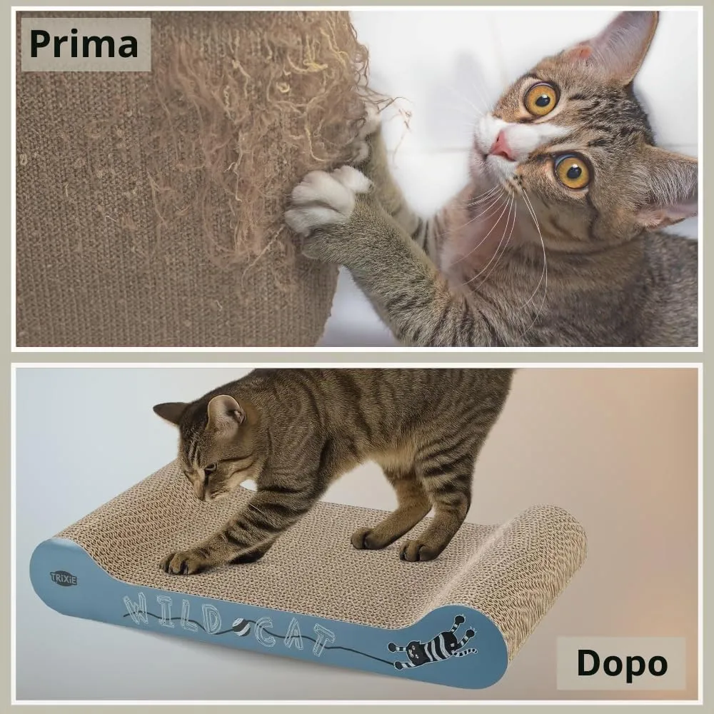 TRIXIE Wild Cat Tiragraffi per Gatti in Cartone Ondulato, 41 × 24 × 7 cm - immagine 4