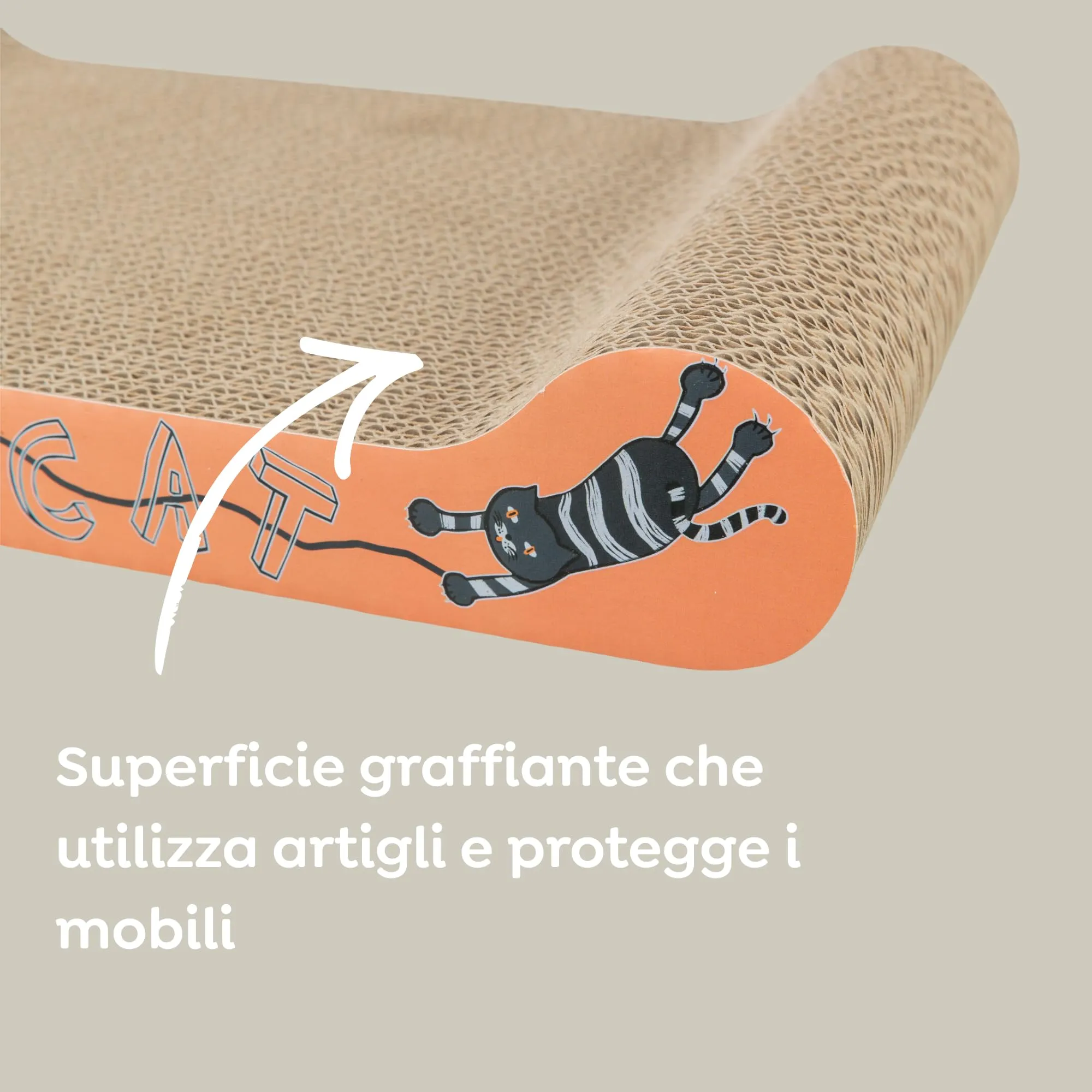 TRIXIE Wild Cat Tiragraffi per Gatti in Cartone Ondulato, 41 × 24 × 7 cm - immagine 5