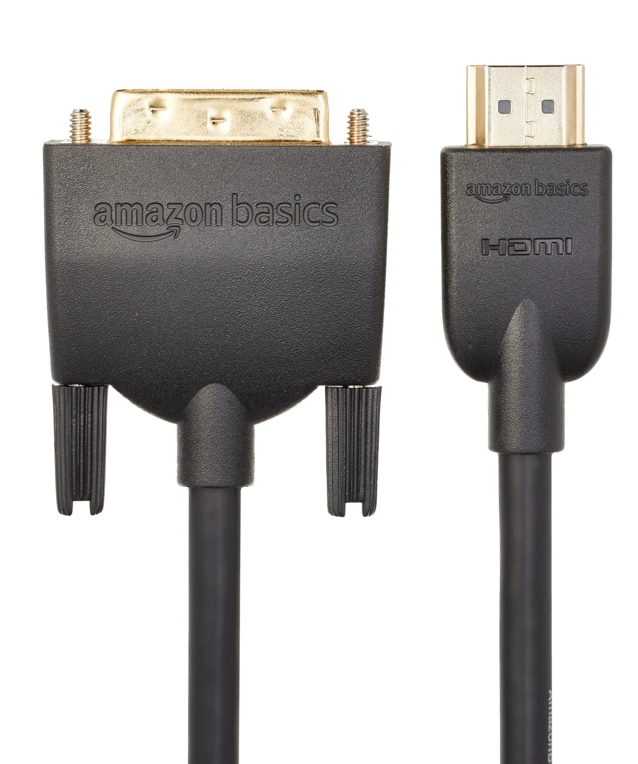Amazon Basics Cavo Adattatore HDMI-A a DVI Maschio Bidirezionale 1080P Placcato Oro, 1.8 m, Nero - immagine 3