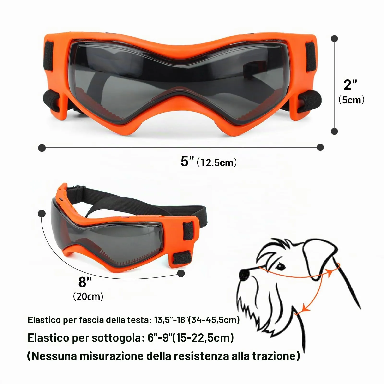 NAMSAN Occhiali da Sole per Cani di Piccola e Media Taglia, Protezione UV, Arancione - immagine 5