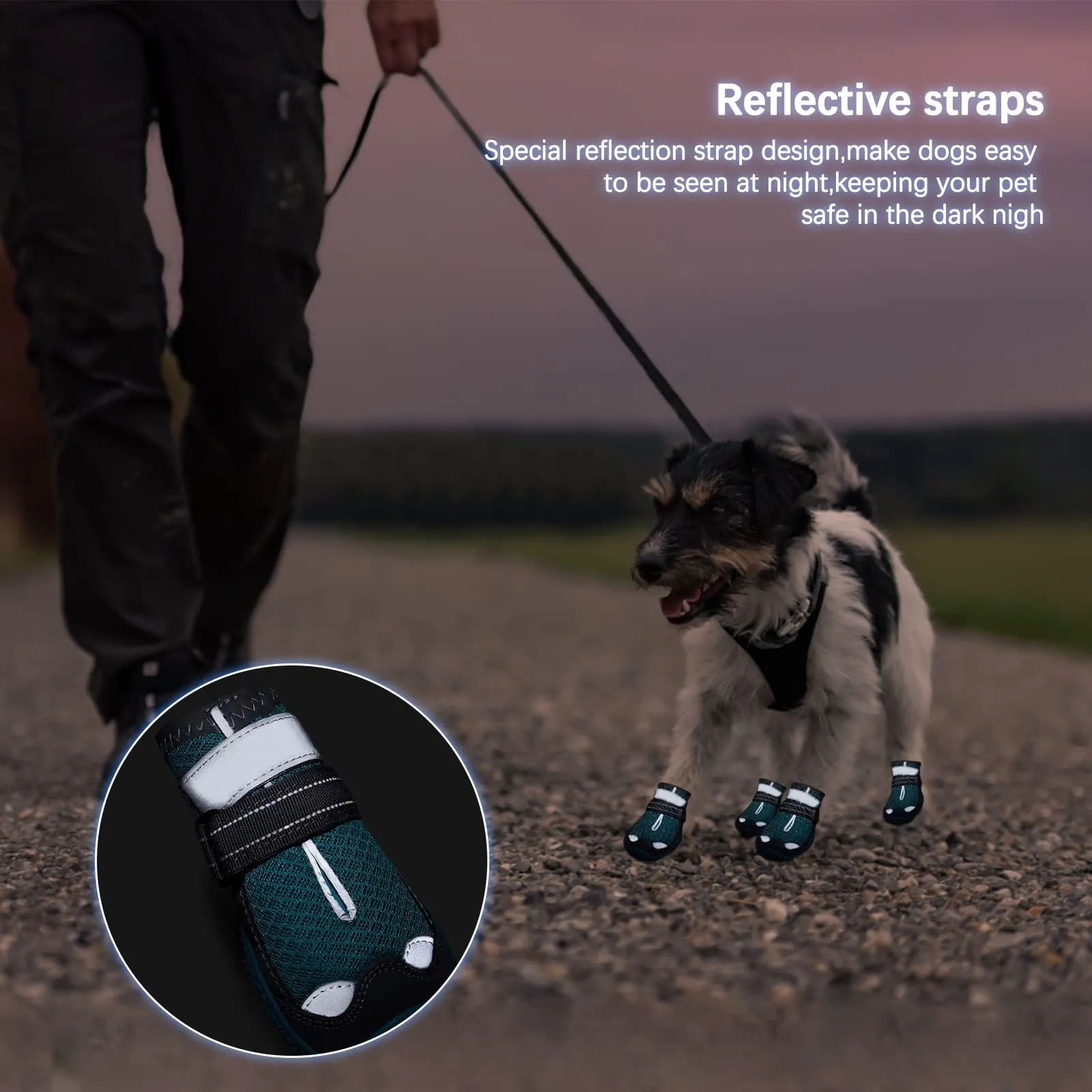Havenfly Stivali per Cani Traspiranti e Antiscivolo con Cinghie Regolabili Riflettenti, 4 Pezzi, Taglia 5 - immagine 7