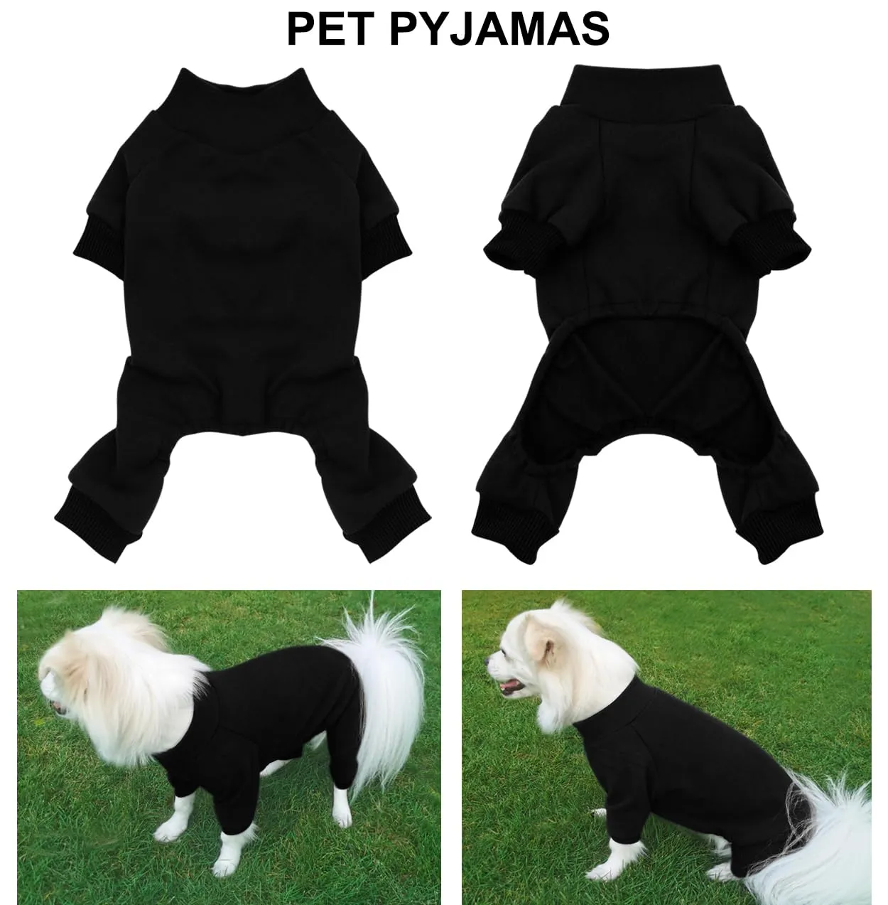 HuaLiSiJi Pigiama Cane (Nero, 3XL) - immagine 3