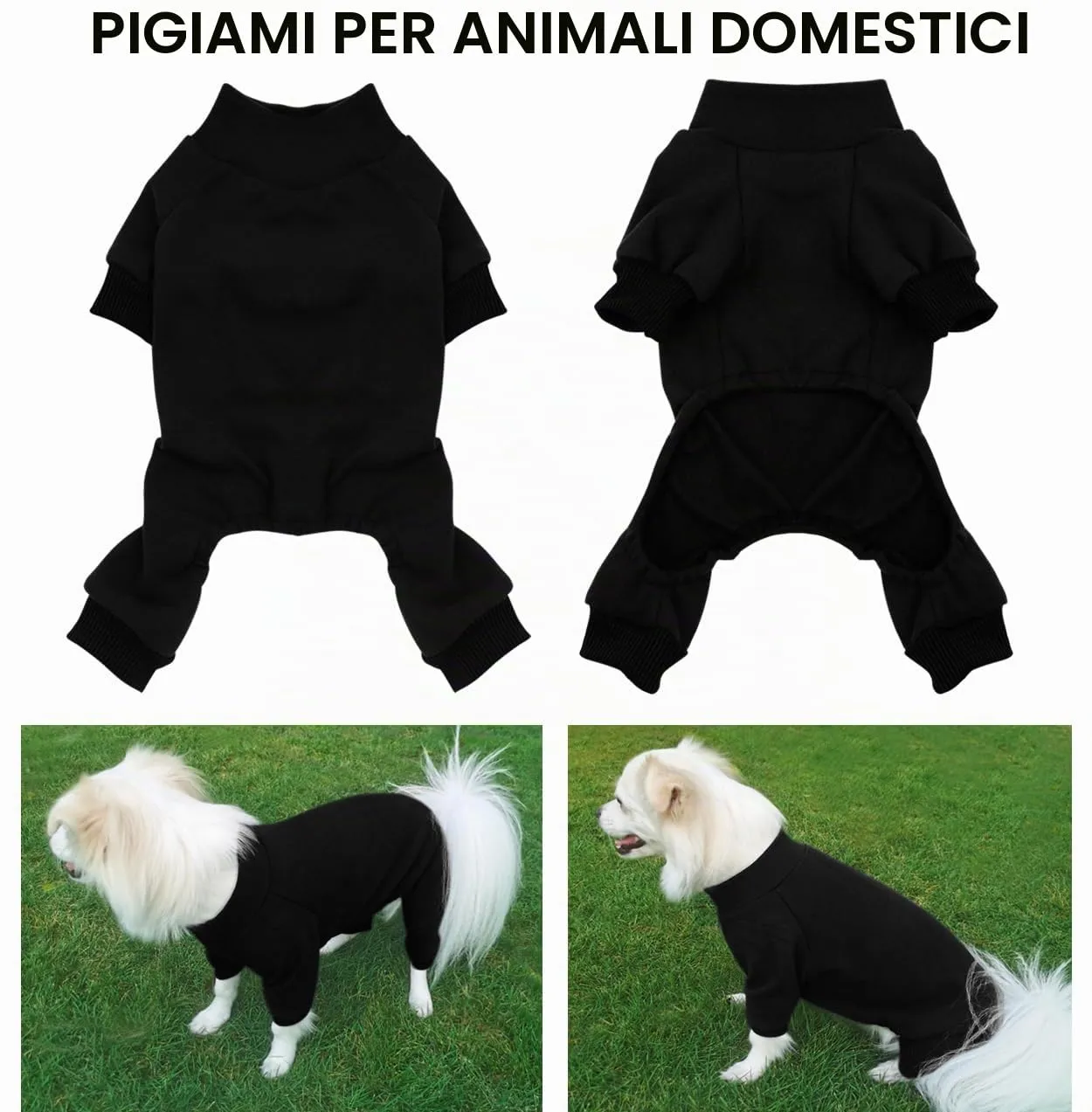HuaLiSiJi Pigiama Cane per Piccola e Media Taglia, Nero, L - immagine 3