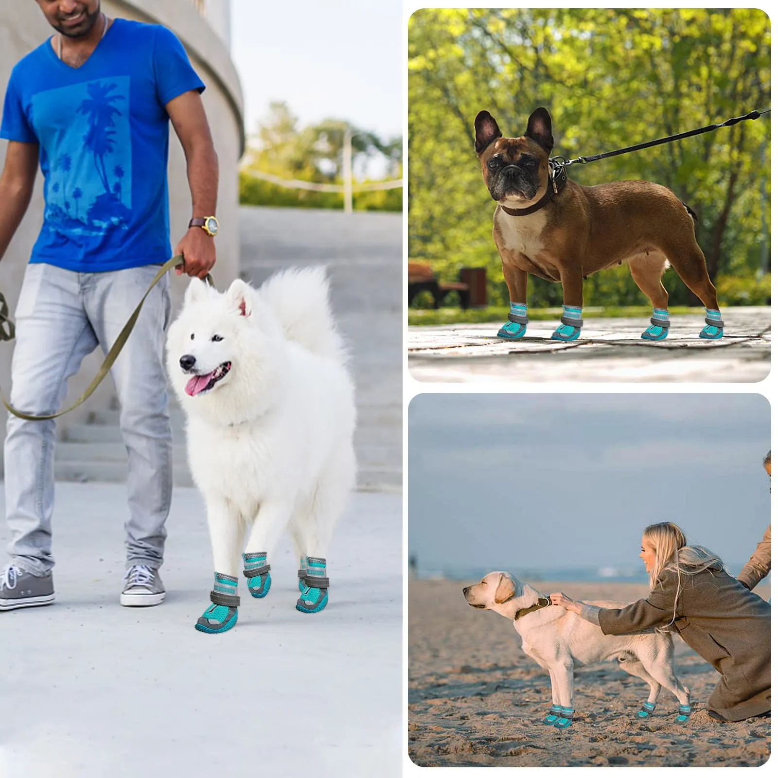 Havenfly Stivali per Cani Traspiranti Antiscivolo con Cinghie Regolabili Riflettenti, 4 Pezzi, Taglia 6 - immagine 9