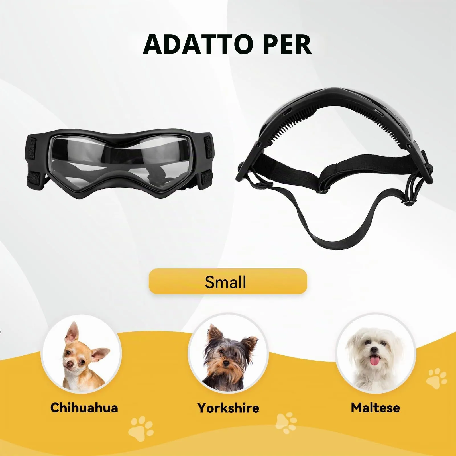 NAMSAN Occhiali da Sole Protettivi per Cani, Protezione UV, Taglia S, Nero - immagine 5