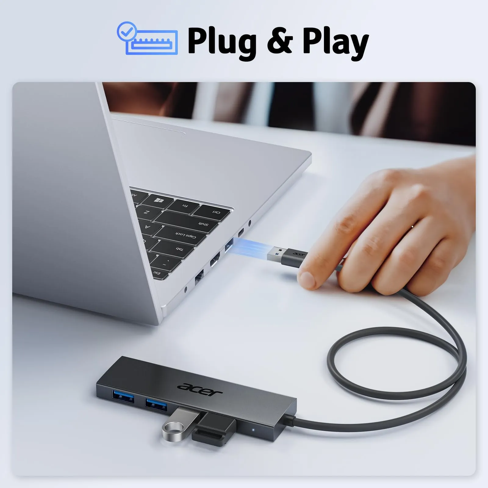 Acer Hub USB 3.0 con 5 porte, 5Gbps, 21cm - immagine 6