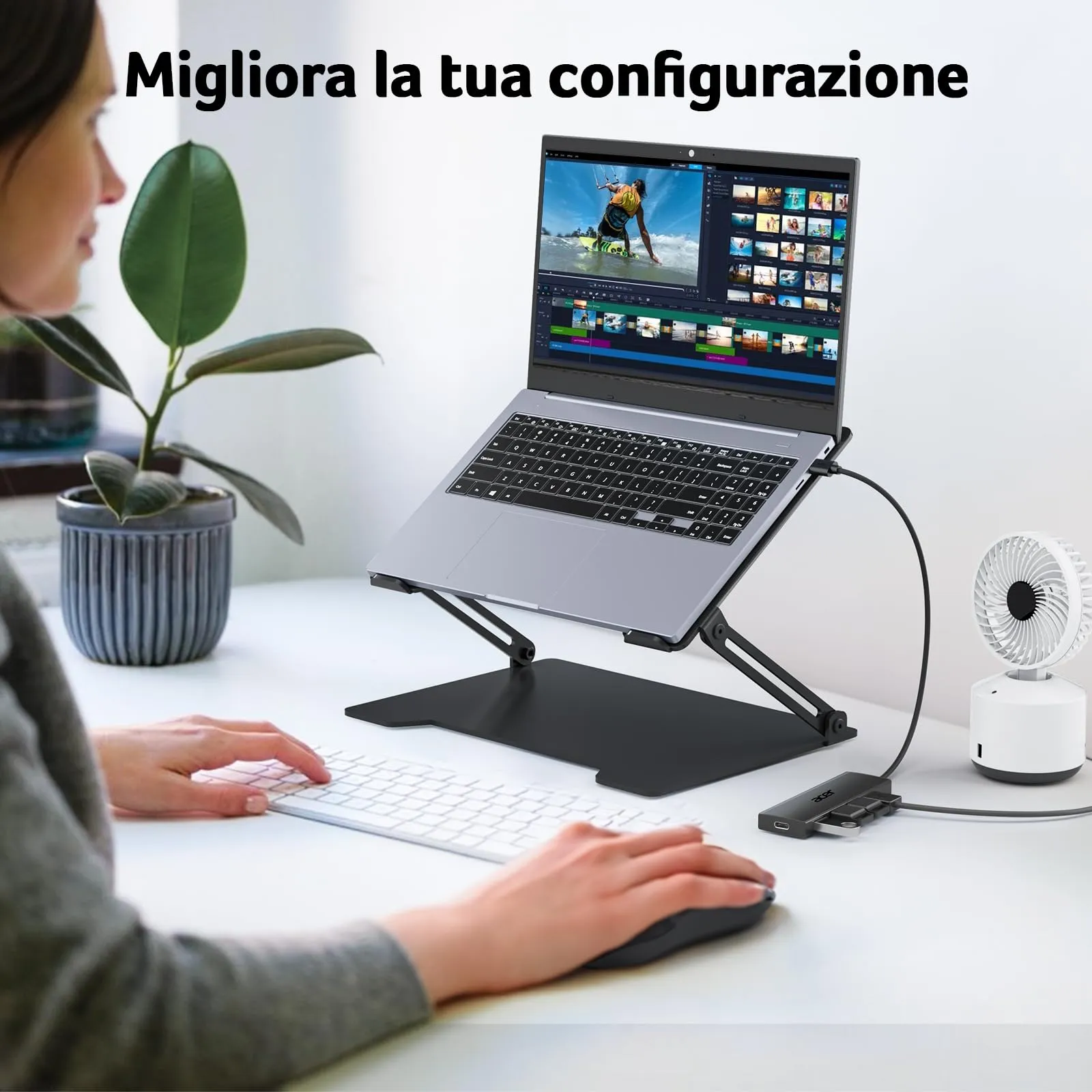 Acer Hub USB 3.0 con 5 porte, 5Gbps, 21cm - immagine 7