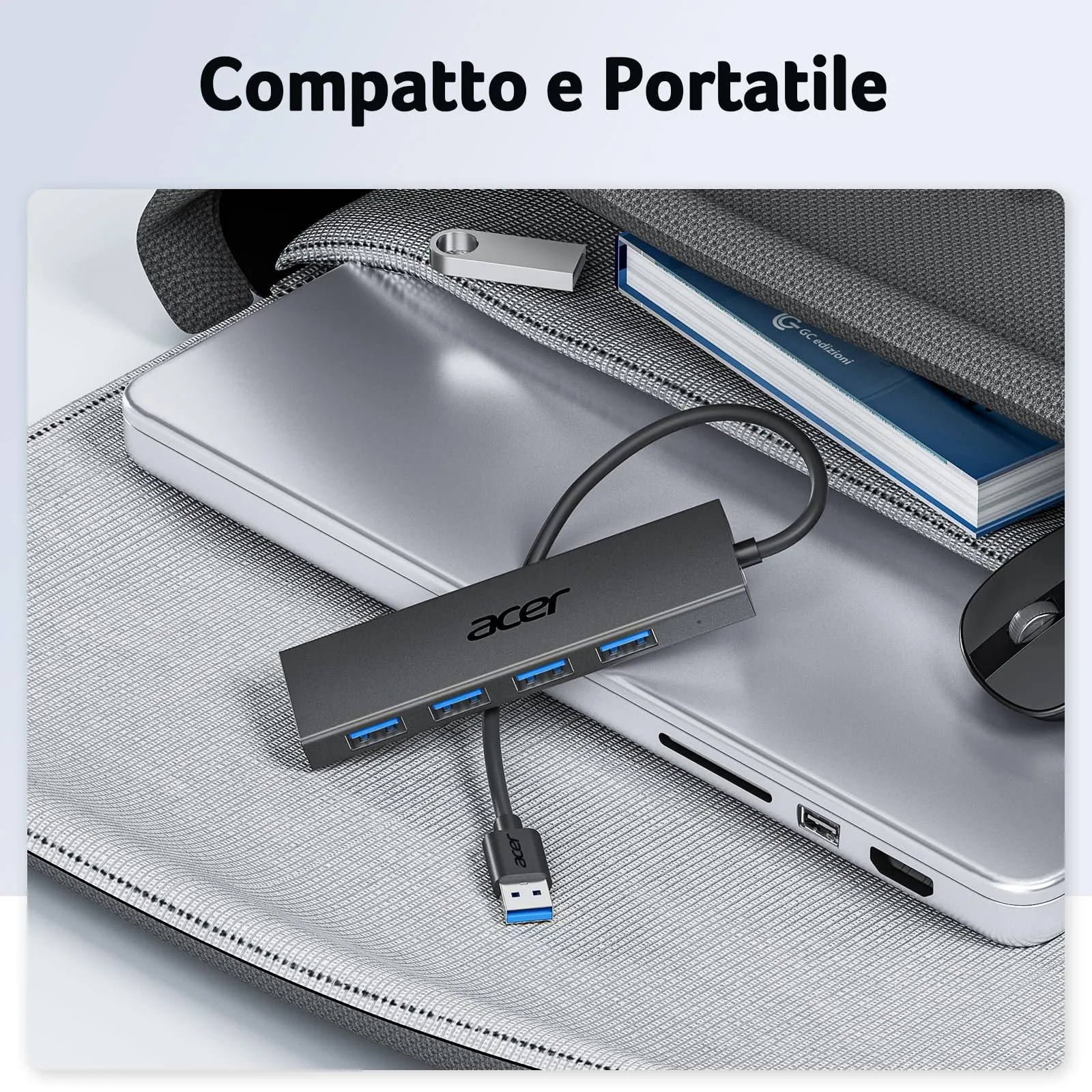 Acer Hub USB 3.0 con 5 porte, 5Gbps, 21cm - immagine 8