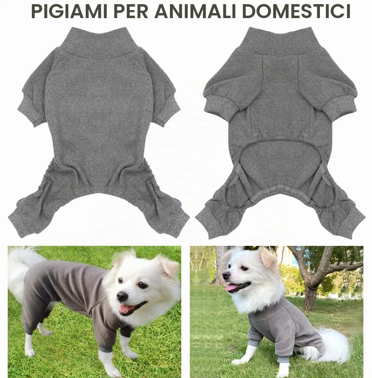 HuaLiSiJi Pigiama Cane per Piccola e Media Taglia, Grigio, S - immagine 3