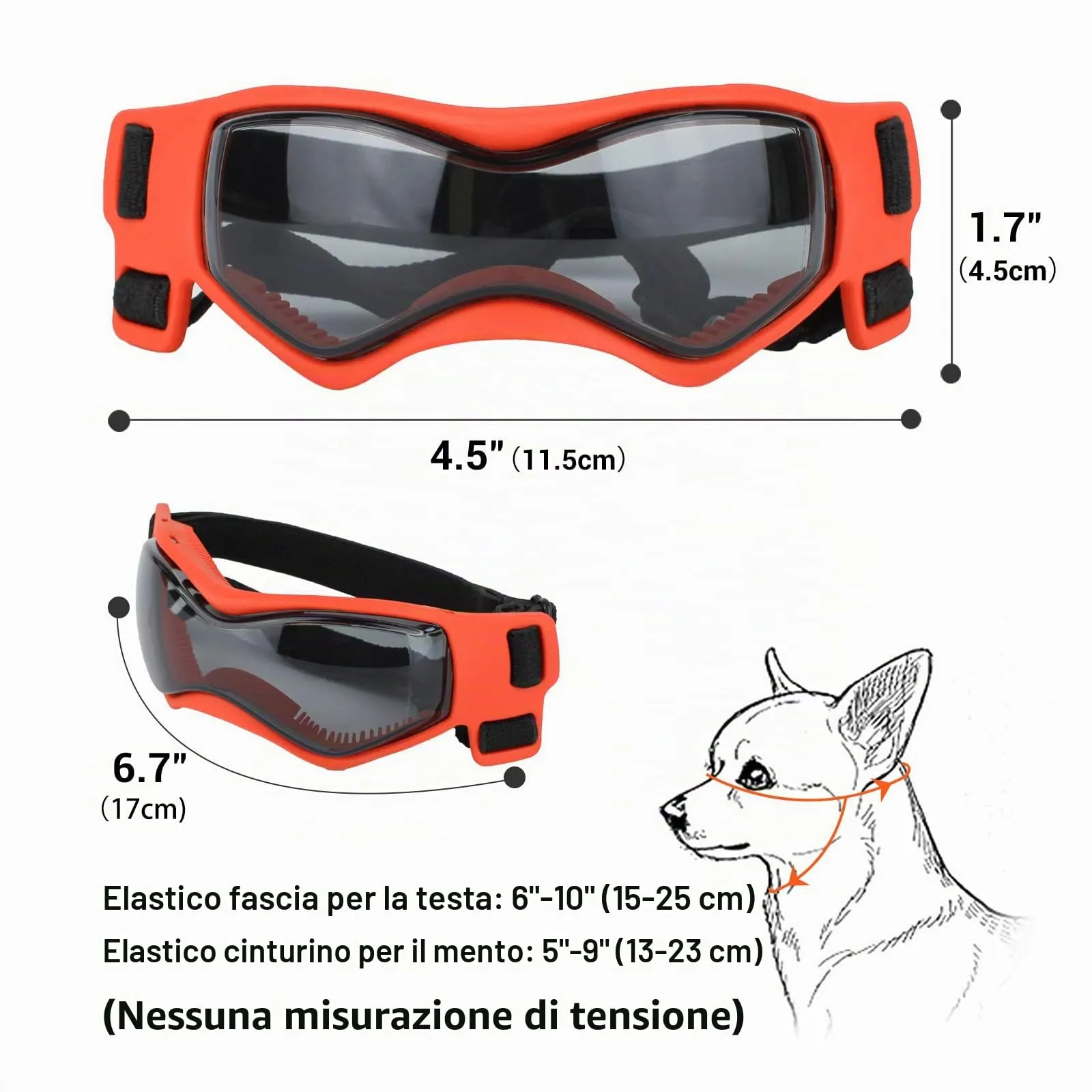 NAMSAN Occhiali da Sole Protettivi per Cani di Piccola Taglia, Protezione UV, Arancione - immagine 4