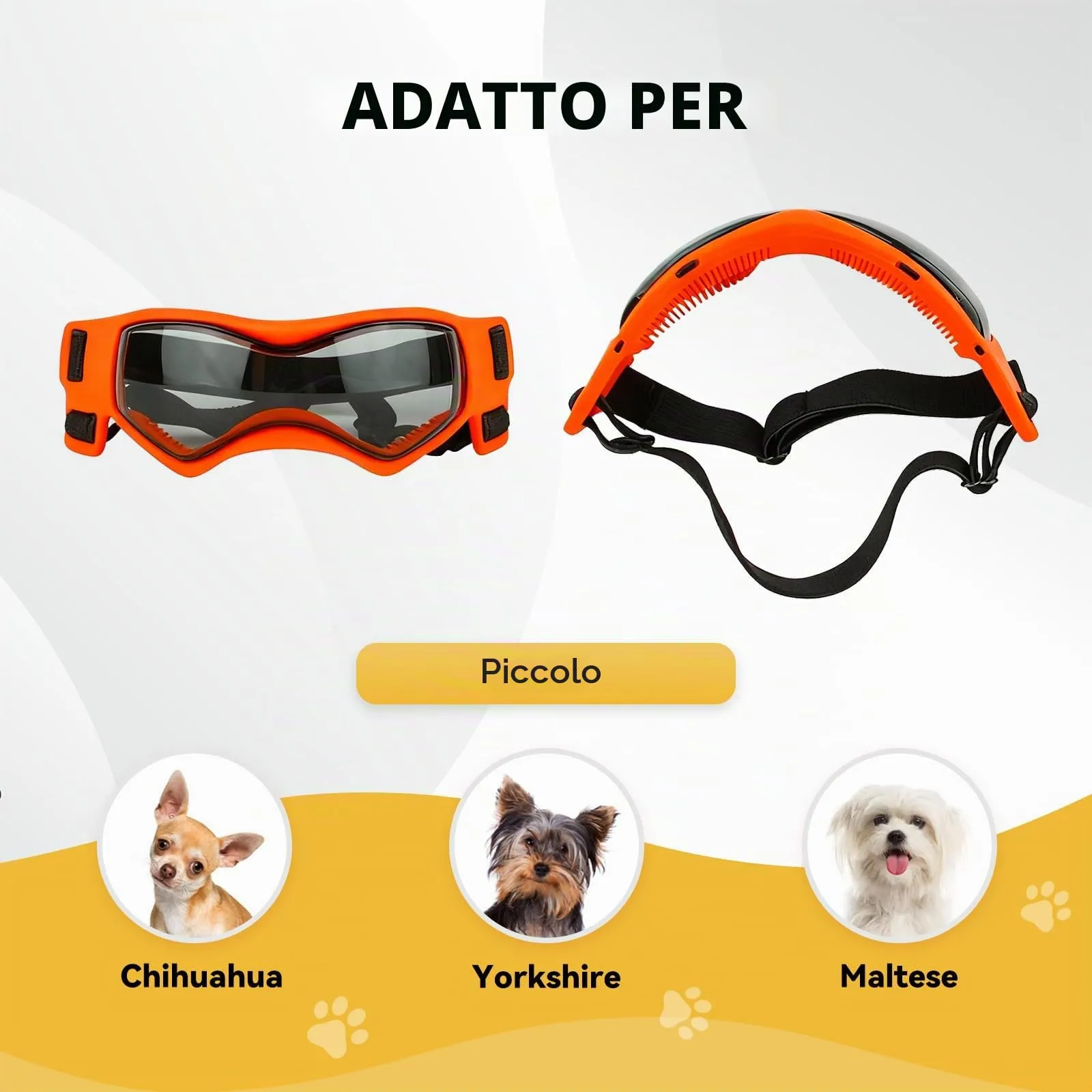 NAMSAN Occhiali da Sole Protettivi per Cani di Piccola Taglia, Protezione UV, Arancione - immagine 5