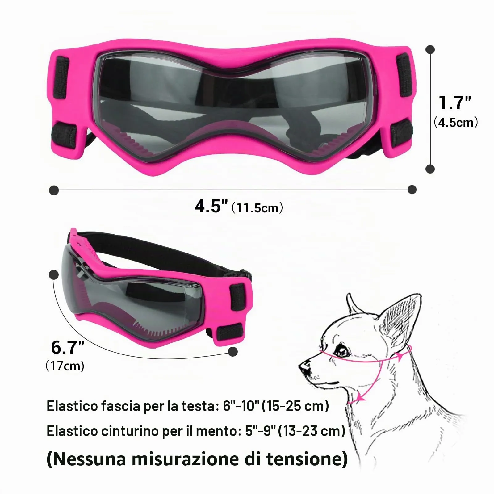 NAMSAN Occhiali da Sole Protettivi per Cani di Piccola Taglia, Protezione UV, Rosa - immagine 5