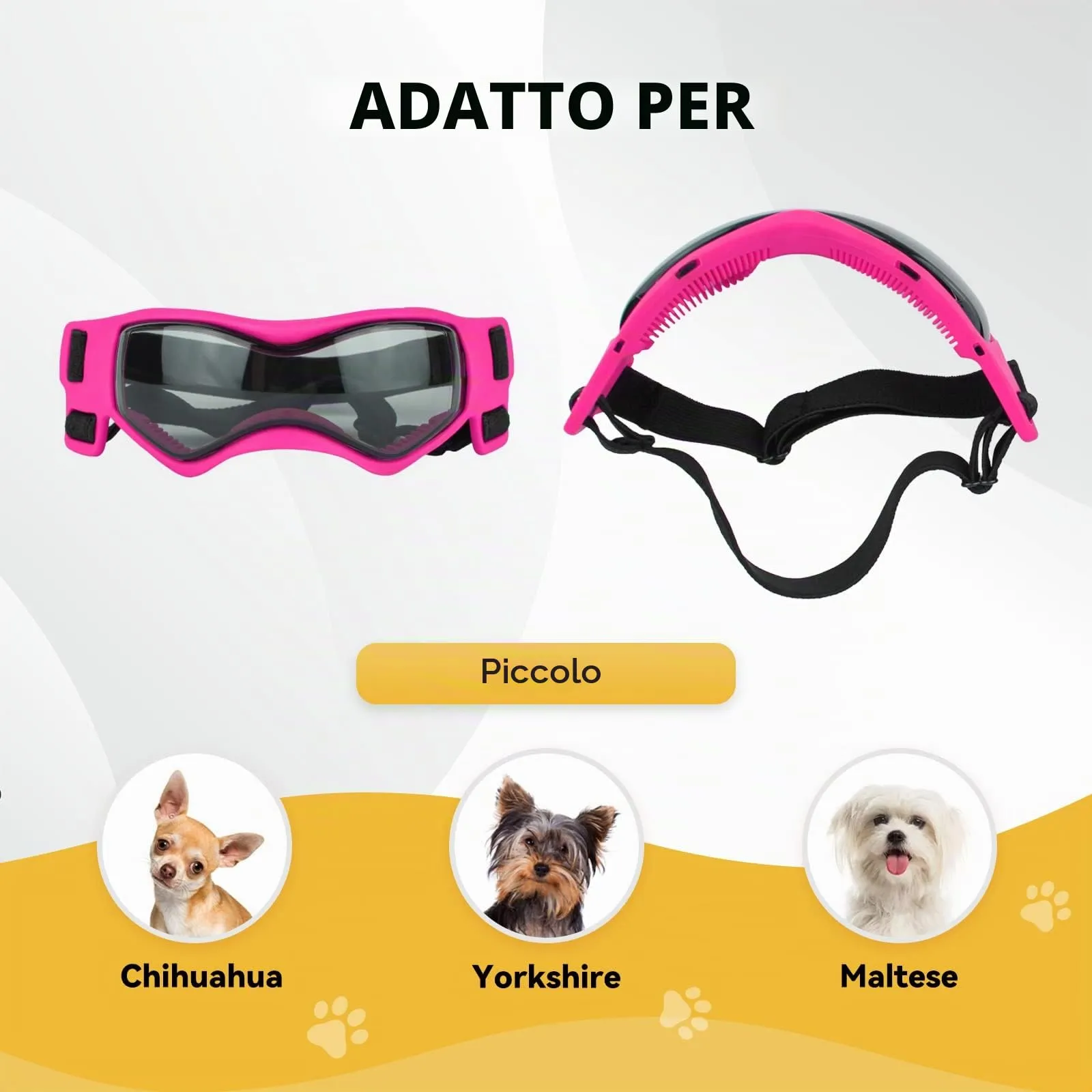 NAMSAN Occhiali da Sole Protettivi per Cani di Piccola Taglia, Protezione UV, Rosa - immagine 6