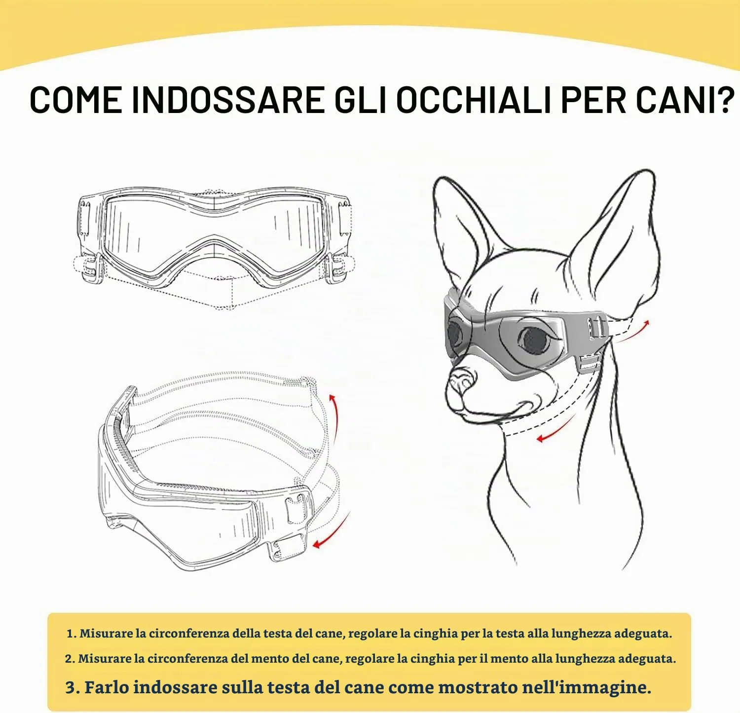 NAMSAN Occhiali da Sole Protettivi per Cani di Piccola Taglia, Protezione UV, Rosa - immagine 7