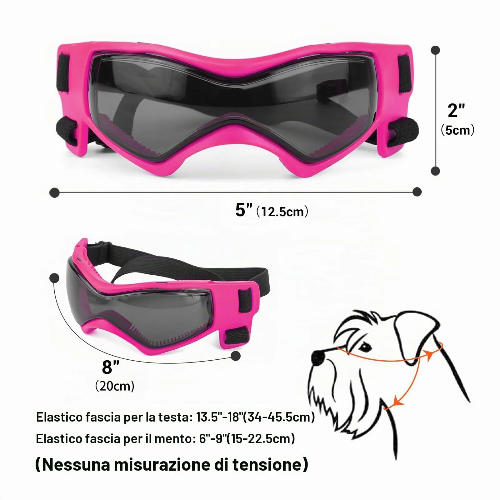 Namsan Occhiali protettivi per cani, anti-UV e antivento, taglia piccola e media, rosa - immagine 5