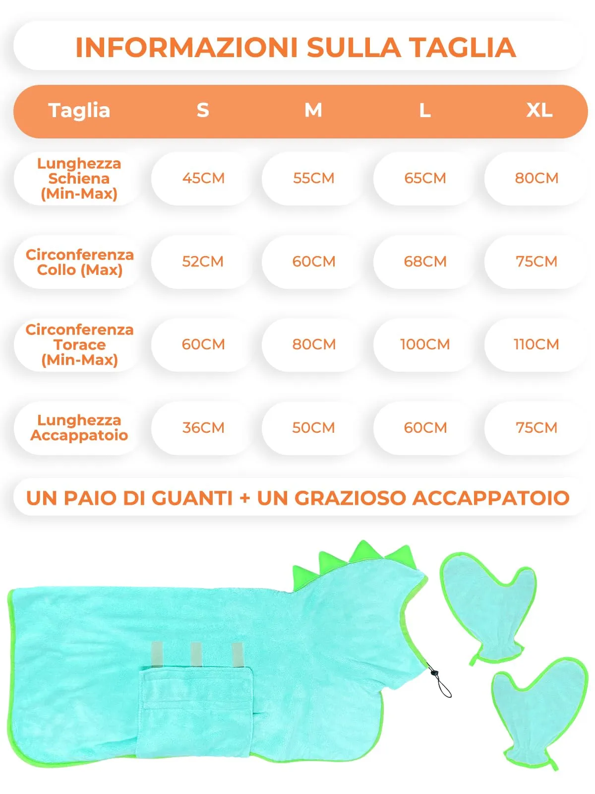 Bibykivn Accappatoio in Microfibra per Cani Modello Dinosauro, XL, Blu - immagine 4