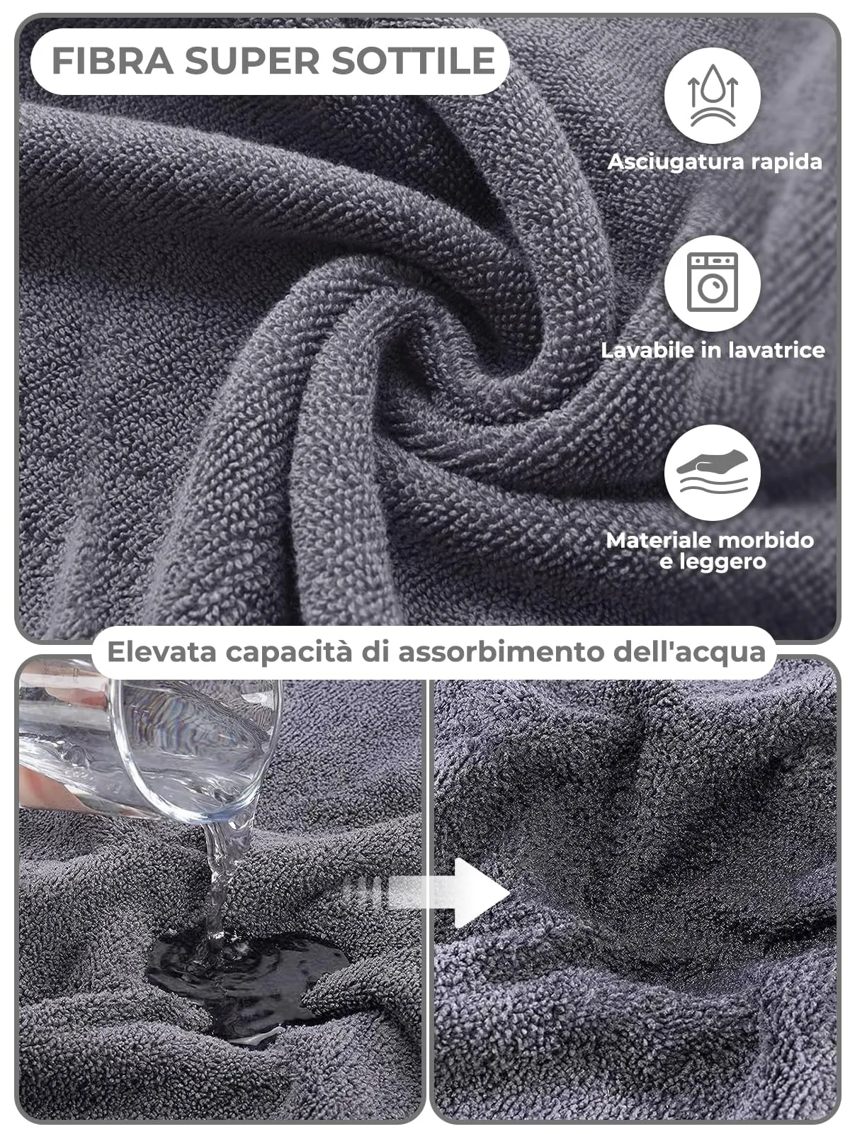 Bibykivn Accappatoio in Microfibra per Cani Design Dinosauro, Grigio, S - immagine 2