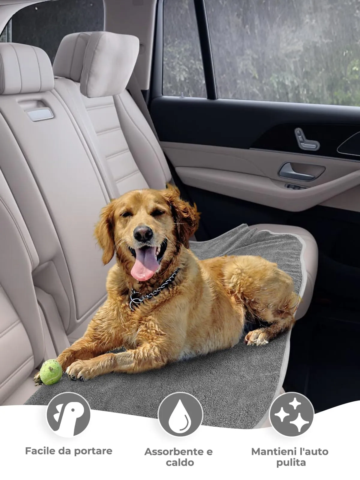 Bibykivn Accappatoio in Microfibra per Cani Design Dinosauro, Grigio, S - immagine 3