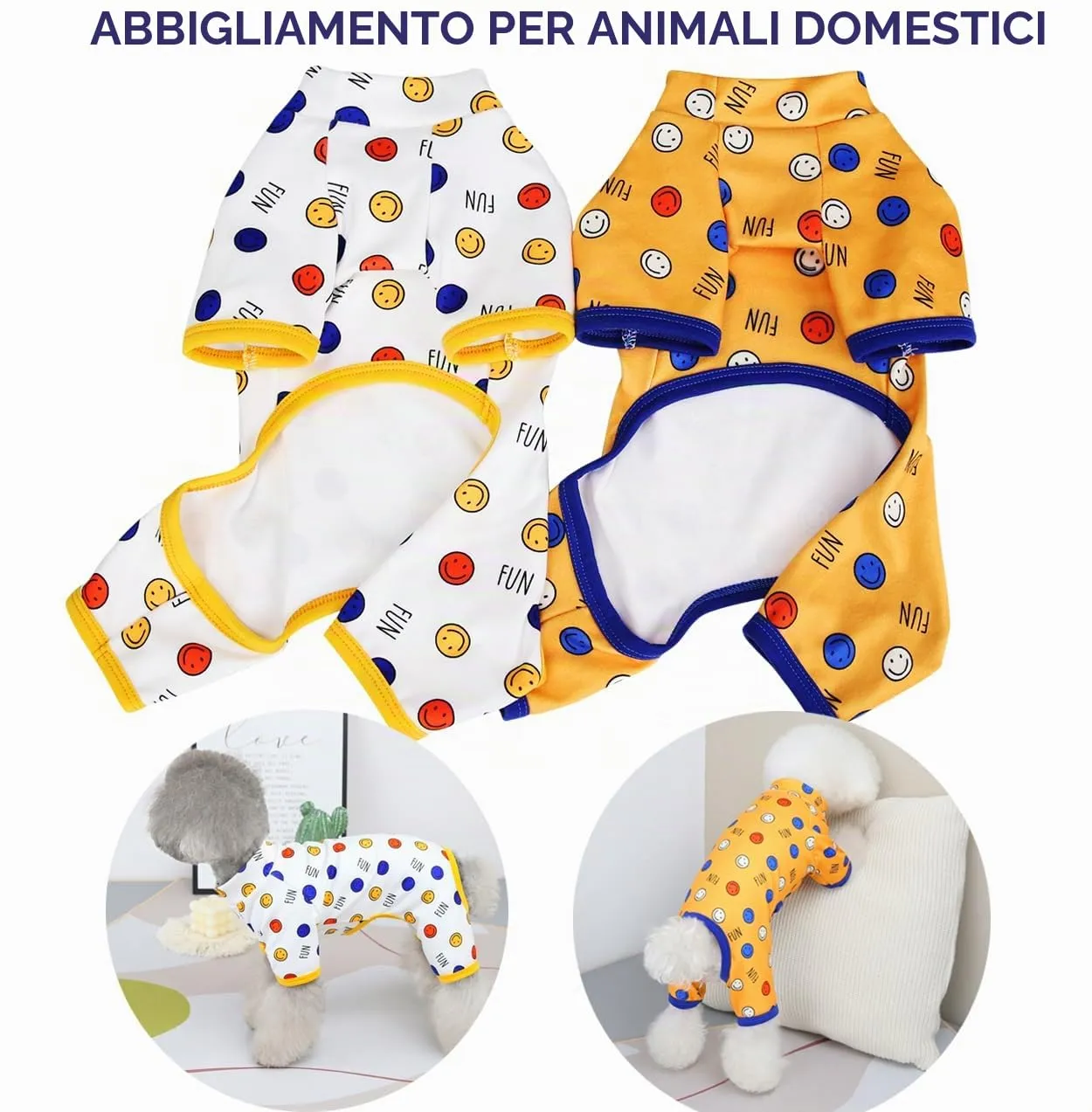 HuaLiSiJi Pigiama Cane Punti Blu, XL - immagine 2