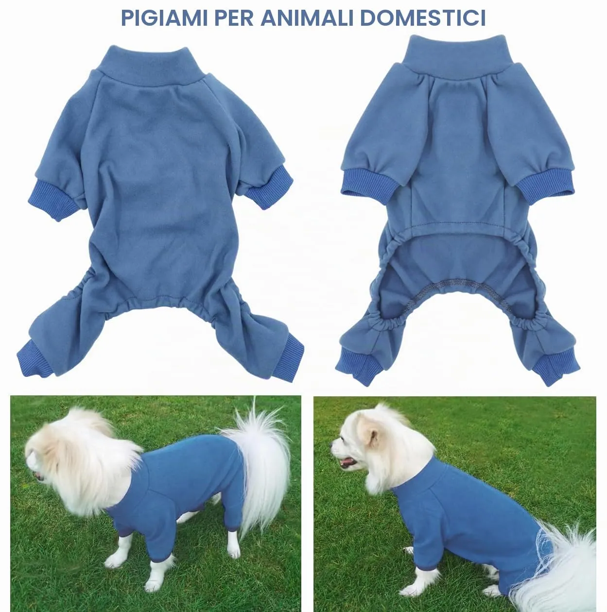 HuaLiSiJi Pigiama Cane (Blu Foschia, M) - immagine 3