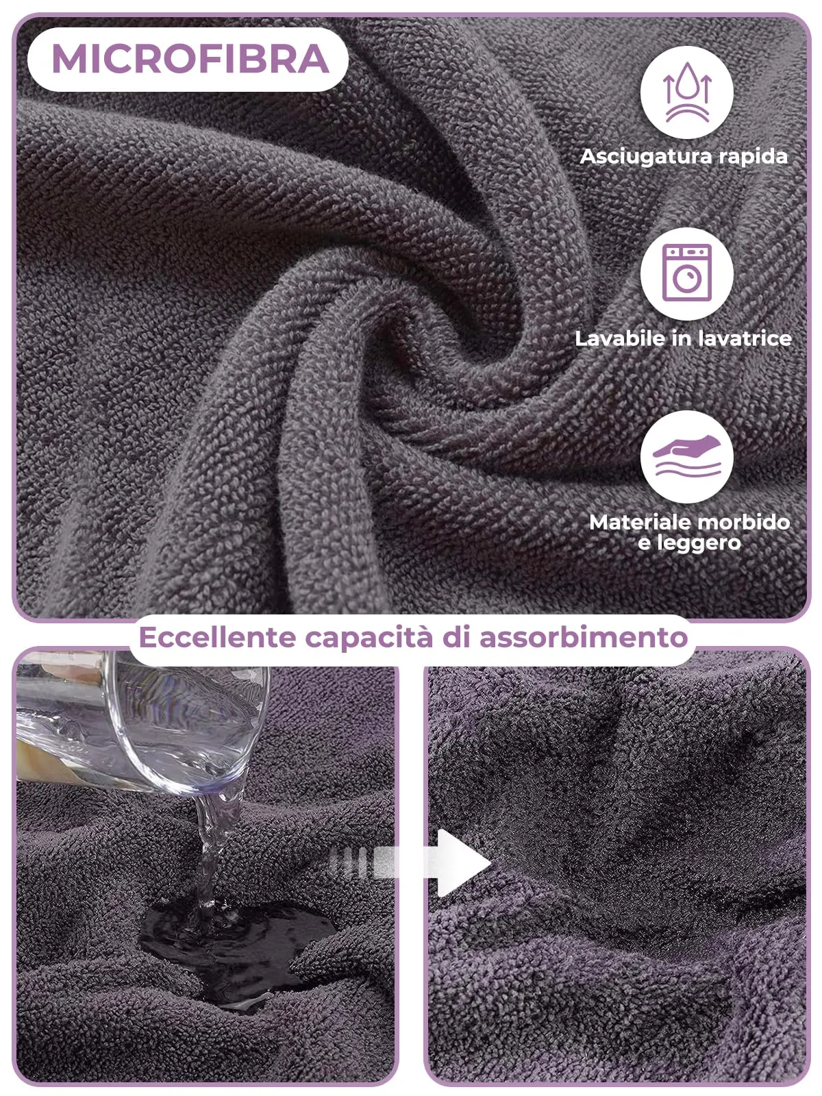 Bibykivn Accappatoio in Microfibra per Cani Design Dinosauro, Rinoceronte grigio, S - immagine 2