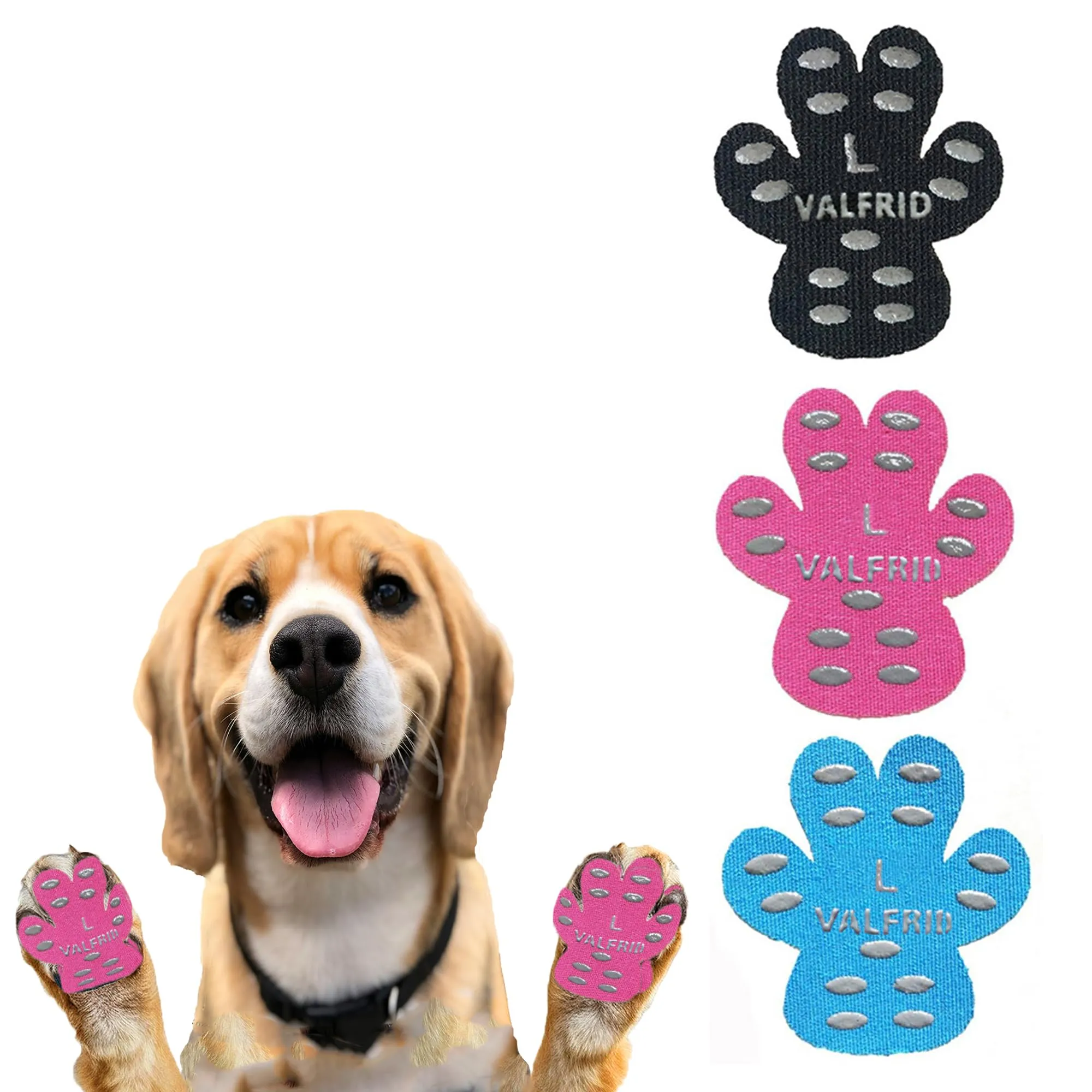 VALFRID Protezione Antiscivolo per Zampe di Cane, Autoadesivi per Pavimenti Scivolosi, Multicolore, 60 pz, L - immagine 1