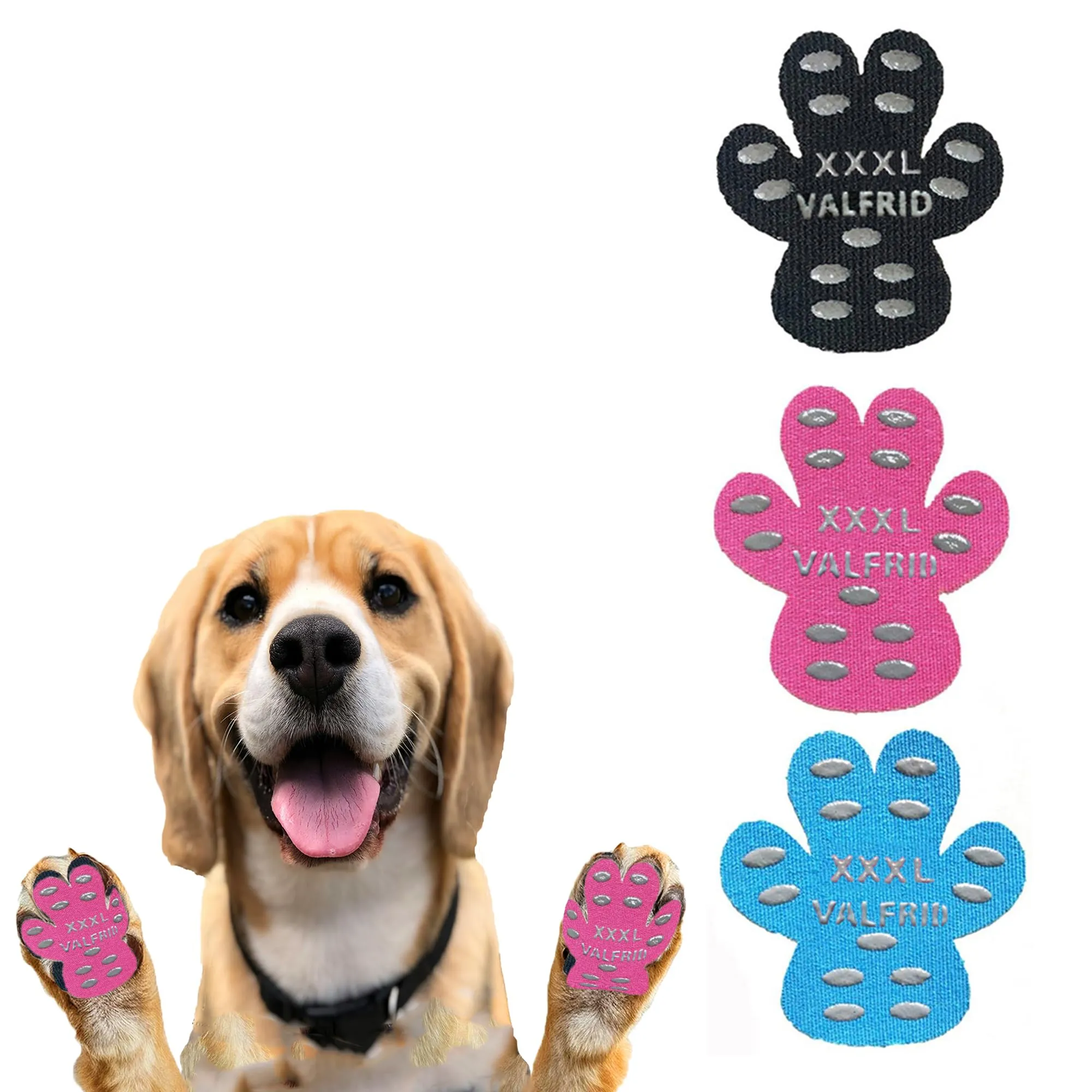 VALFRID Protezione Antiscivolo per Zampe di Cane, Autoadesivi per Pavimenti Scivolosi, Multicolore, 60 pz, XXXL - immagine 1