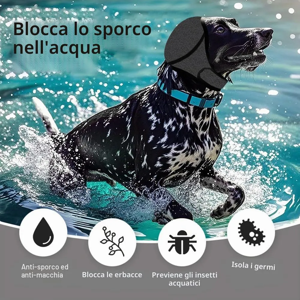 XFSRG Paraorecchie Anti Ansia e Rumore per Cani con Nastro Regolabile, Grigio, M - immagine 4