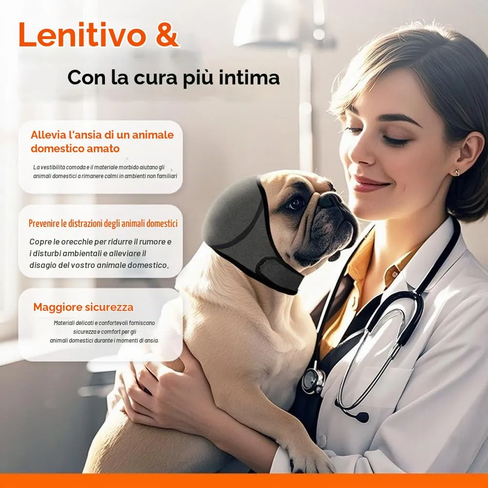 XFSRG Paraorecchie Anti Ansia e Rumore per Cani con Nastro Regolabile, Grigio, M - immagine 6