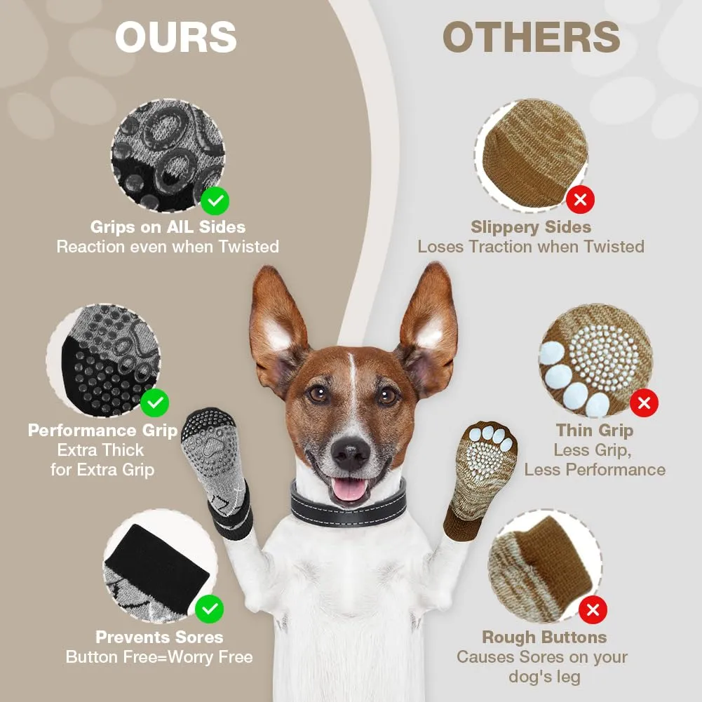 Adiwo Calzini per Cani Antiscivolo, 2 Paia, Protezione Zampe, Versione Ispessita, Taglia L - immagine 5