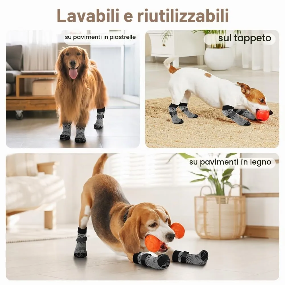Adiwo Calzini Antiscivolo per Cani di Piccola Taglia, Protezione Zampe, Versione Ispessita, 2 Paia (XS) - immagine 8