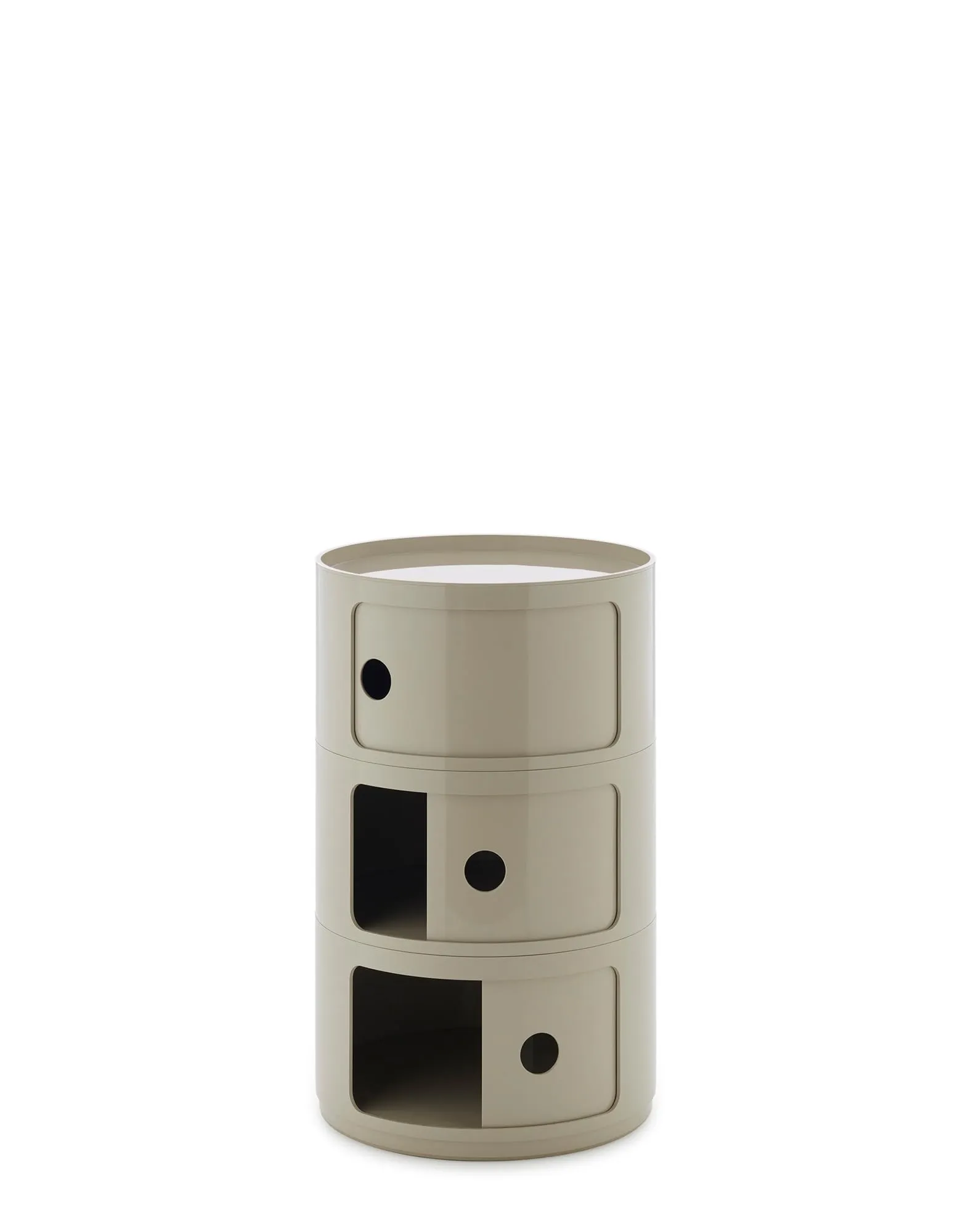 Kartell Componibili Big Mobile Contenitore 3 Elementi, Diametro 42 cm, Tortora - immagine 2