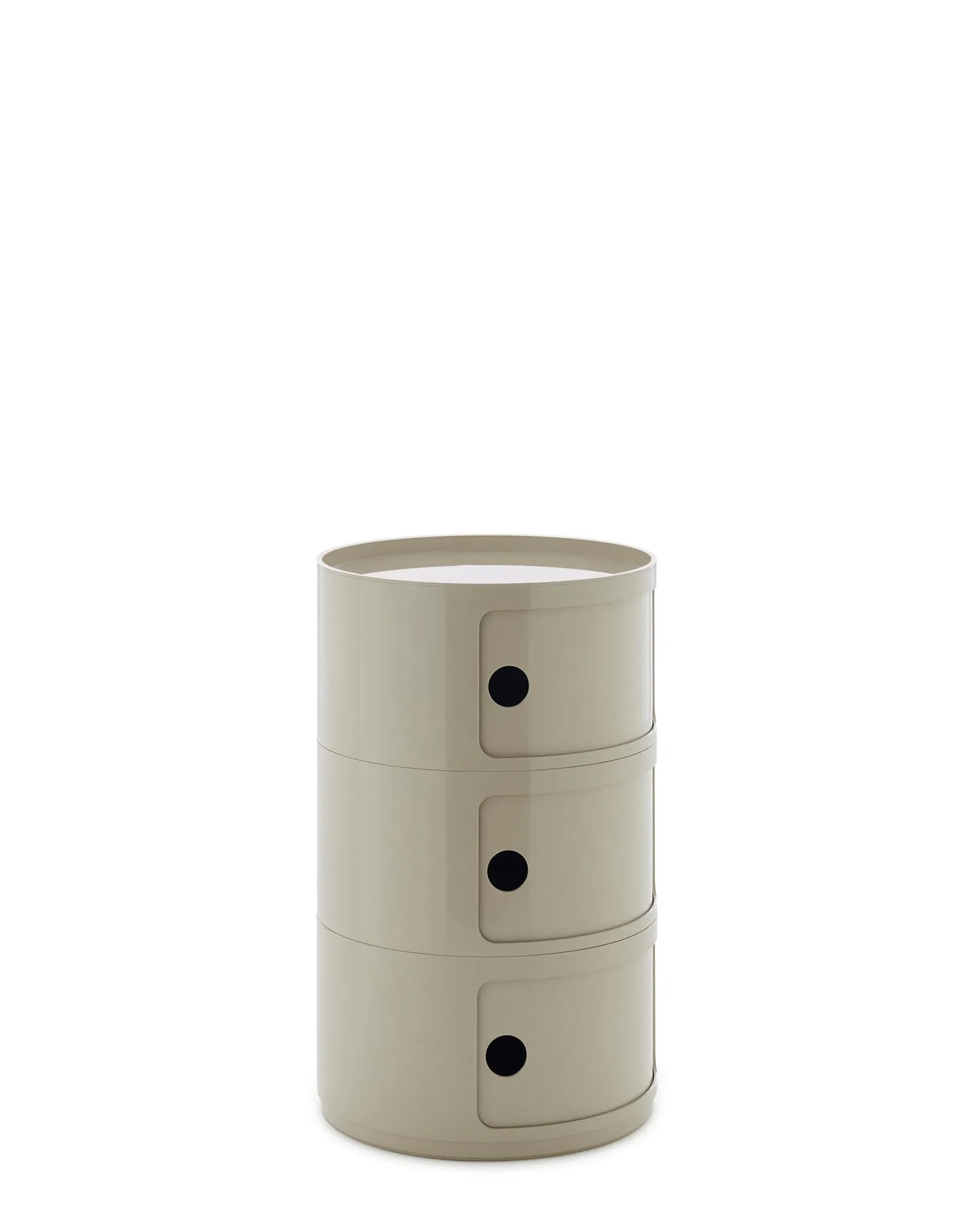 Kartell Componibili Big Mobile Contenitore 3 Elementi, Diametro 42 cm, Tortora - immagine 3