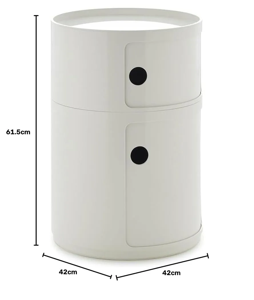 Kartell Componibili Big Mobile Contenitore 2 Elementi, Diametro 42 cm, Bianco - immagine 2