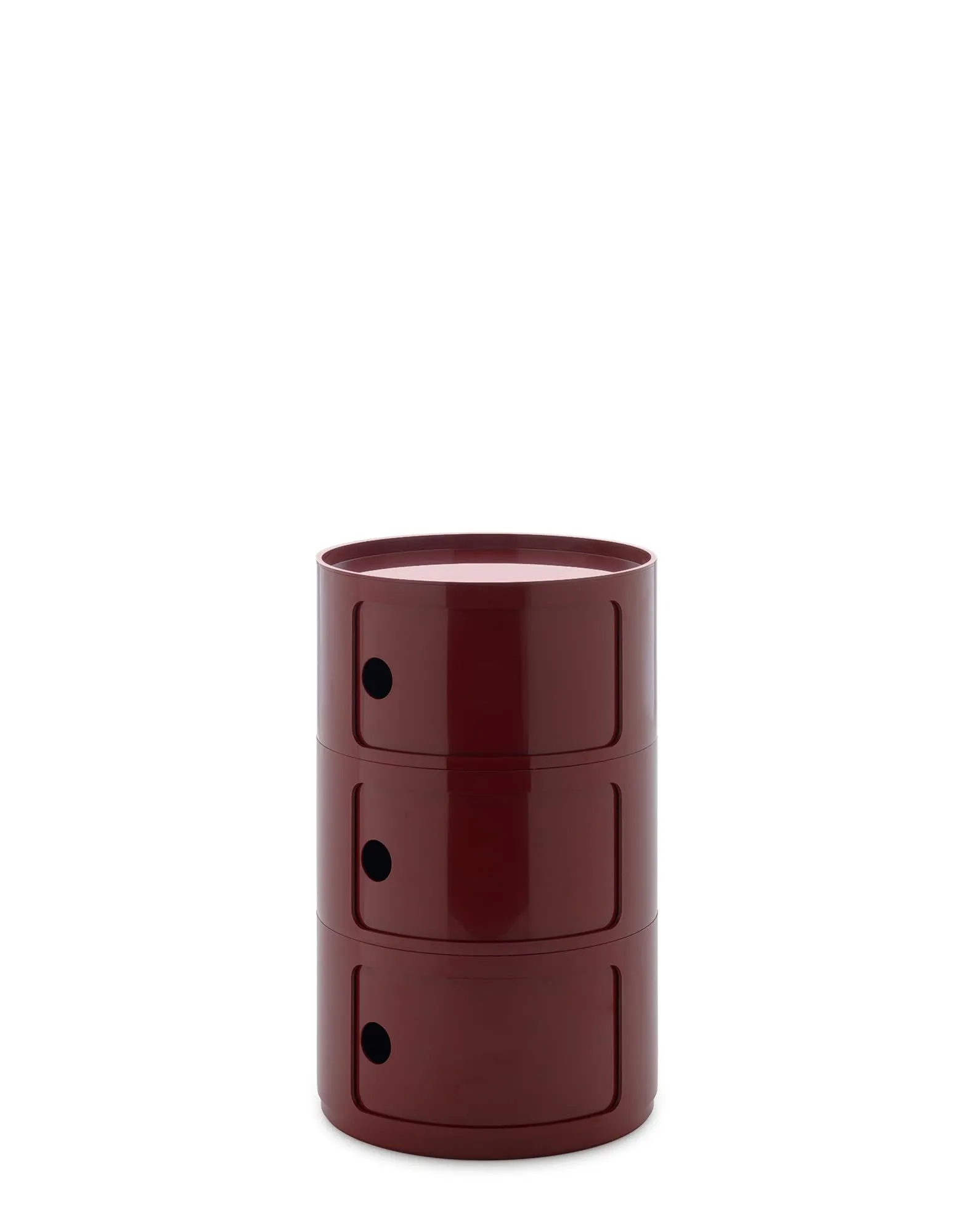 Kartell Componibili Big Mobile Contenitore 3 Elementi, Diametro 42 cm, Bordeaux - immagine 1
