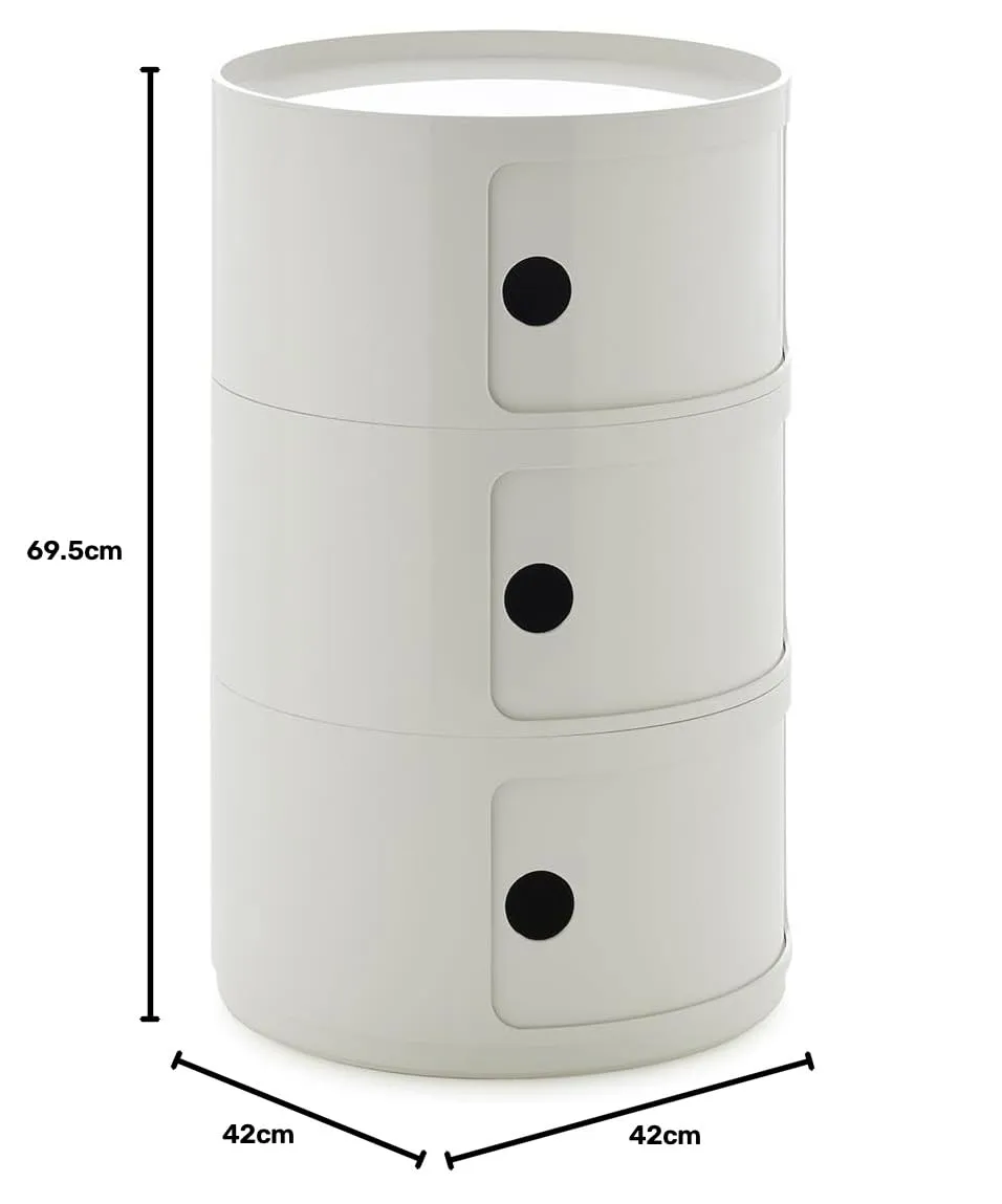 Kartell Componibili Big Mobile Contenitore 3 Elementi, Bianco - immagine 2