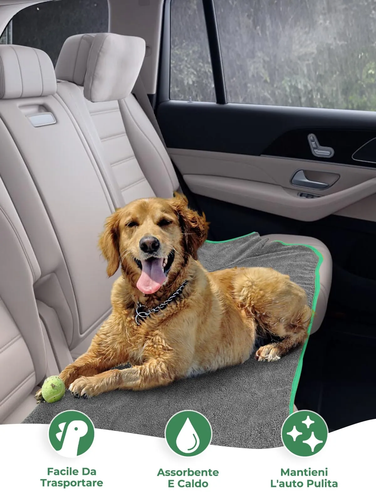 Bibykivn Accappatoio per Cani in Microfibra Design Dinosauro, Verde grigio, S - immagine 6