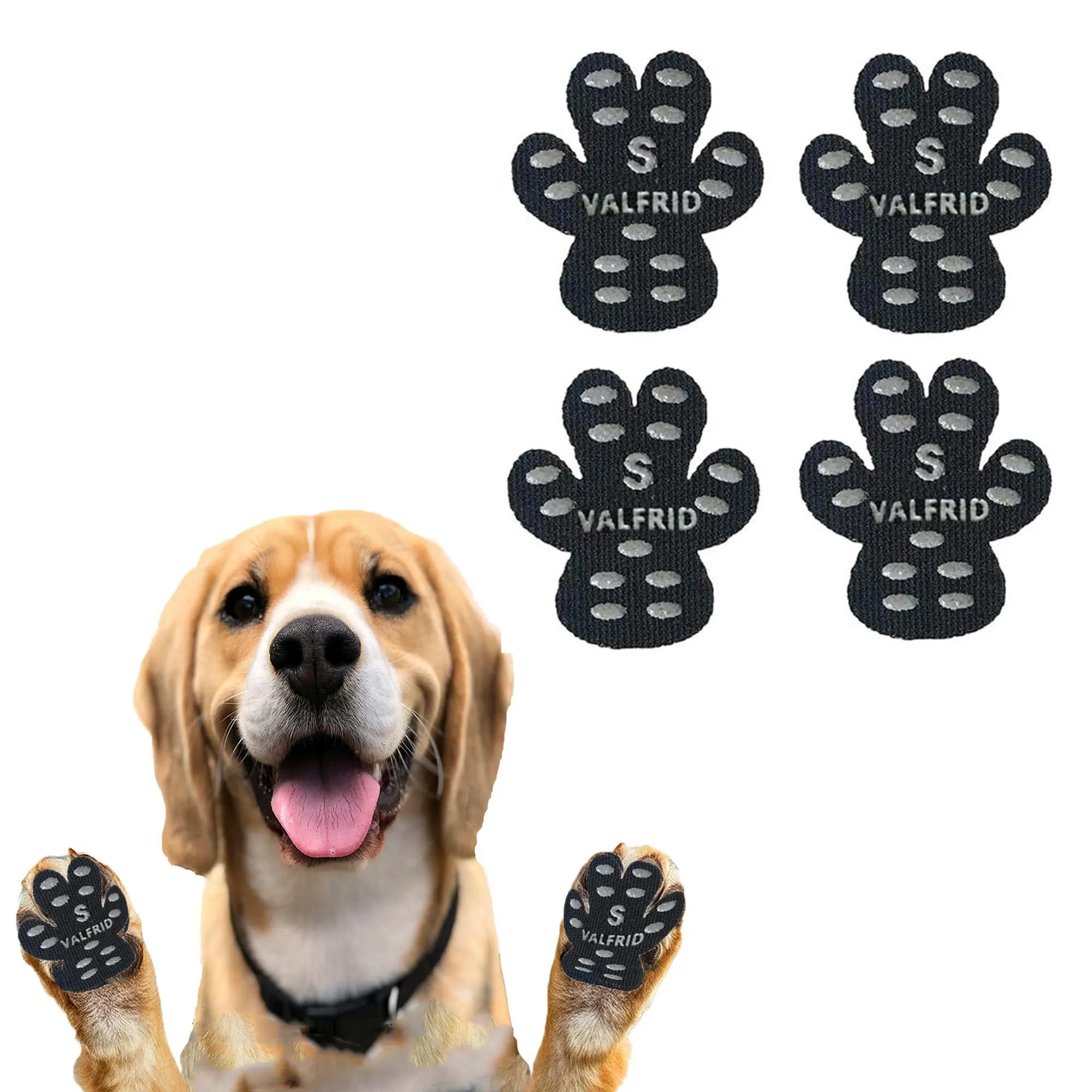 VALFRID Protezione Antiscivolo per Zampe di Cane, Autoadesivi per Pavimenti Scivolosi, Nero, 60 pz, S - immagine 1