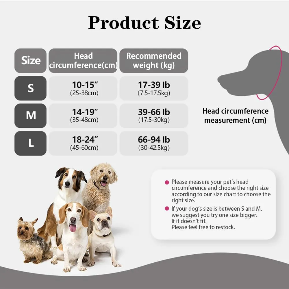 XFSRG Paraorecchie Anti Ansia per Cani, Snoods con Nastro Autoadesivo Regolabile, Grigio, S - immagine 2
