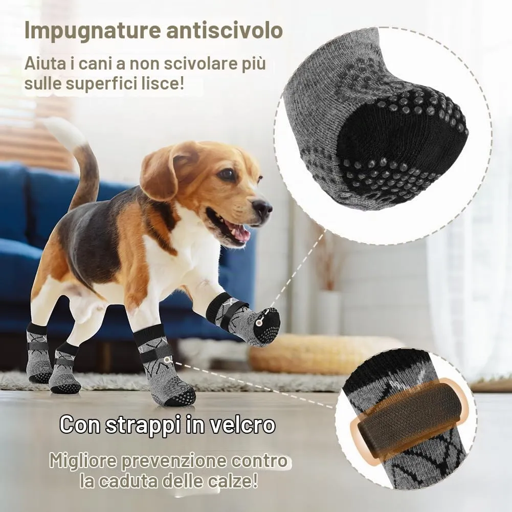 Adiwo Calzini Antiscivolo per Cani, 2 Paia, Versione Ispessita Migliorata, XL - immagine 4