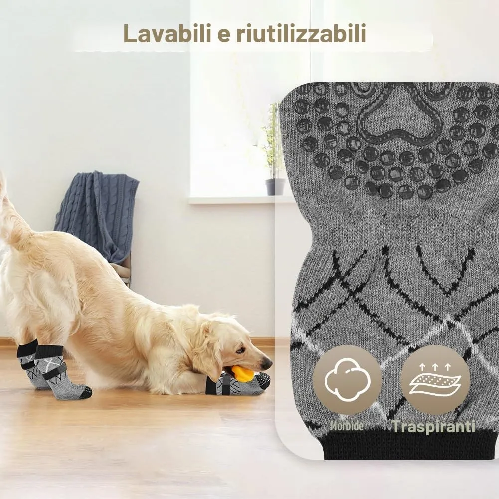 Adiwo Calzini Antiscivolo per Cani, 2 Paia, Versione Ispessita Migliorata, XL - immagine 7