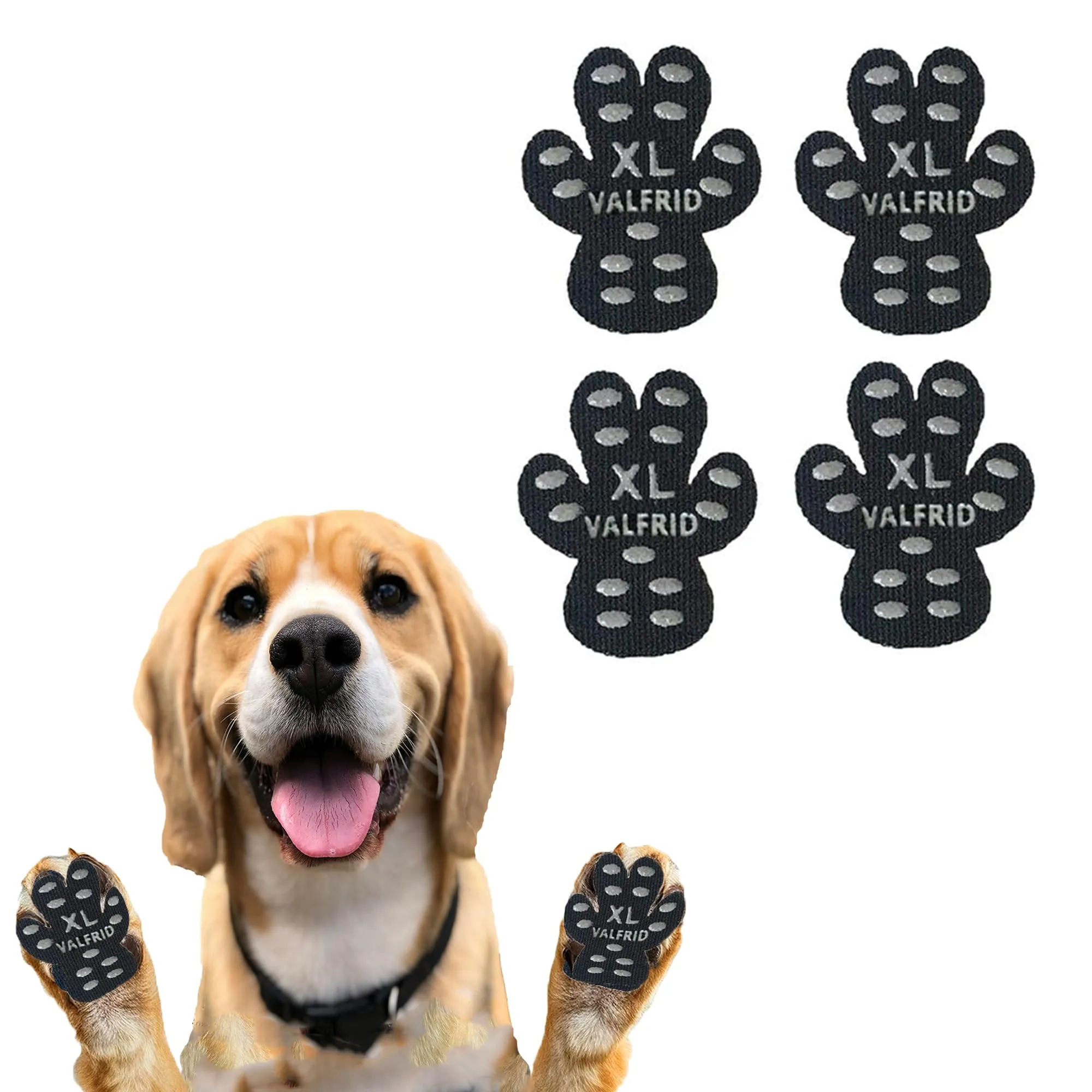 VALFRID Protezione Antiscivolo per Zampe di Cane, Autoadesivi Nero, 60 pz, XL - immagine 1