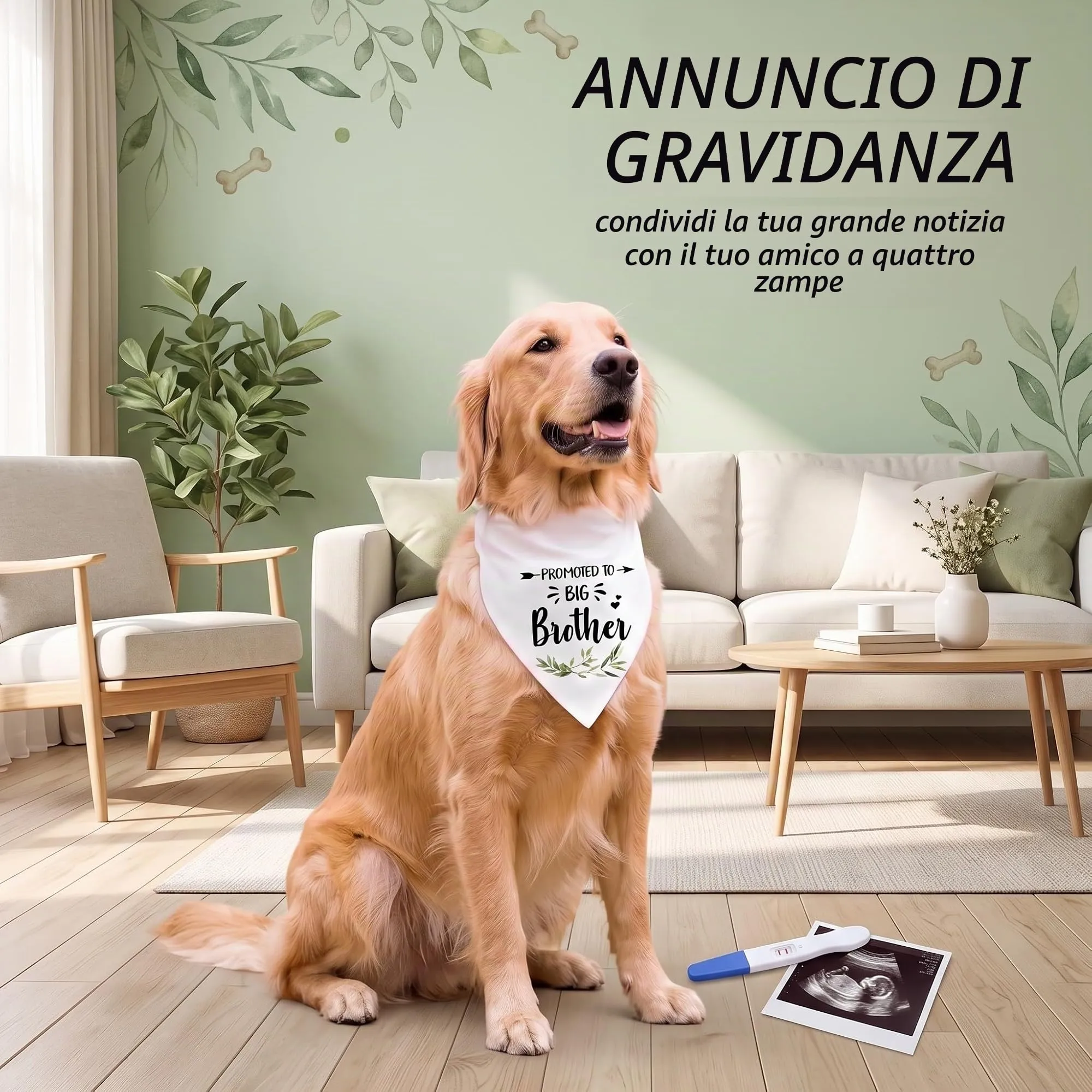 AFCJLTO Bandana in Cotone per Cani, Triangolo Bianco con Scritta Big Brother, Lavabile - immagine 2
