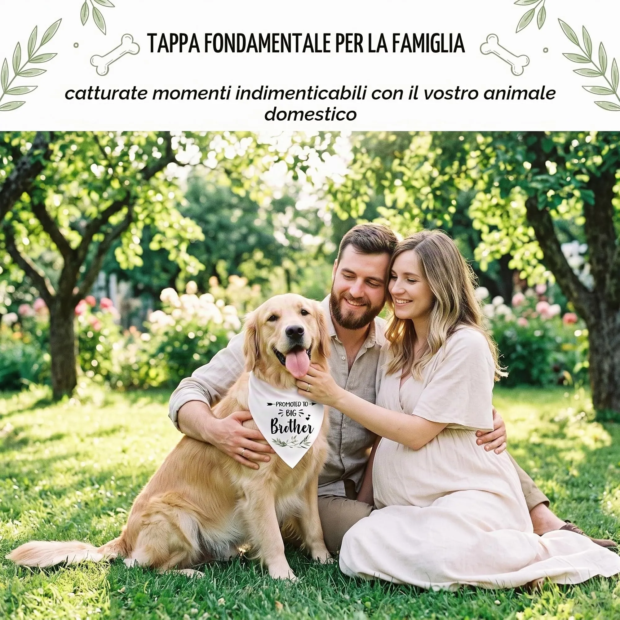 AFCJLTO Bandana in Cotone per Cani, Triangolo Bianco con Scritta Big Brother, Lavabile - immagine 3
