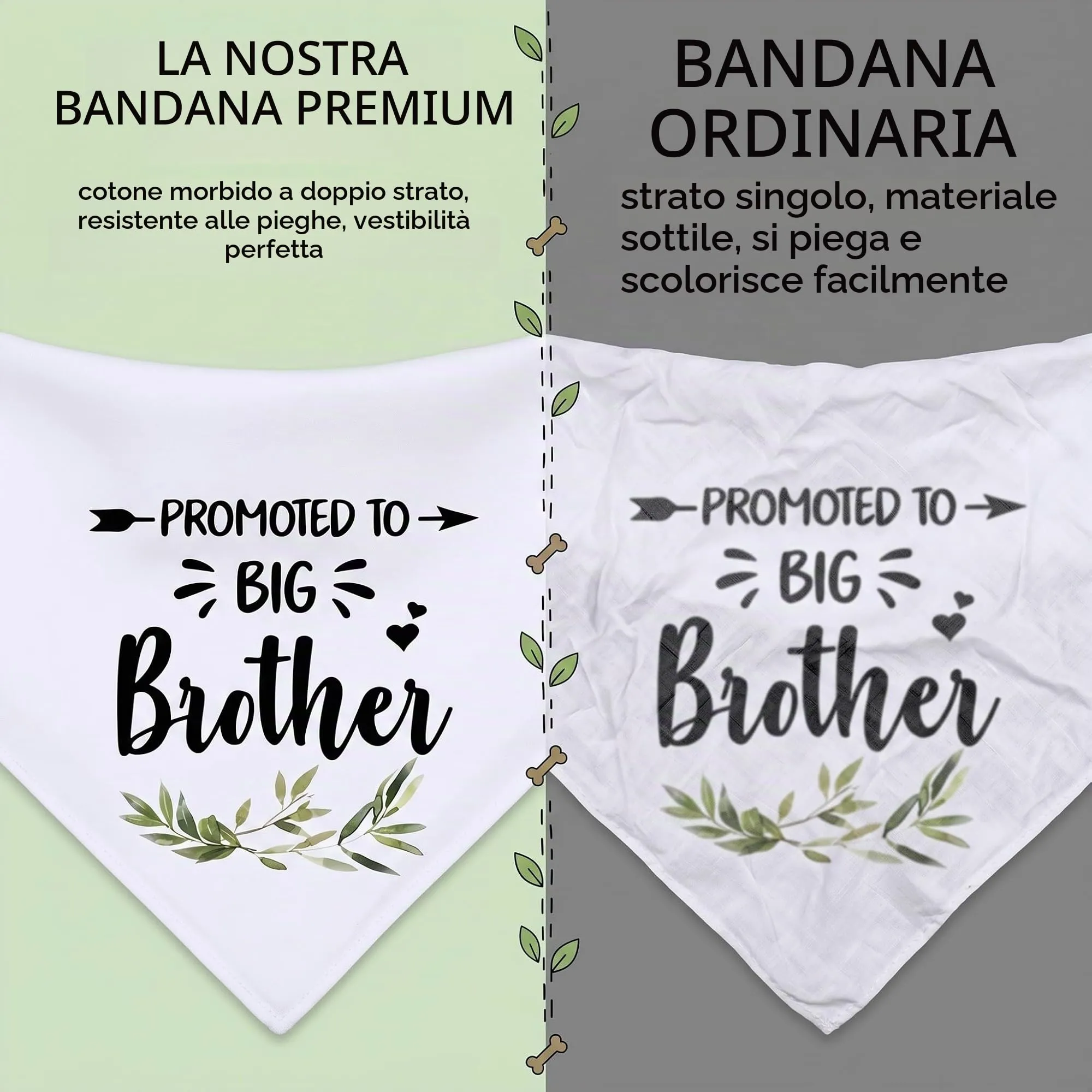 AFCJLTO Bandana in Cotone per Cani, Triangolo Bianco con Scritta Big Brother, Lavabile - immagine 5