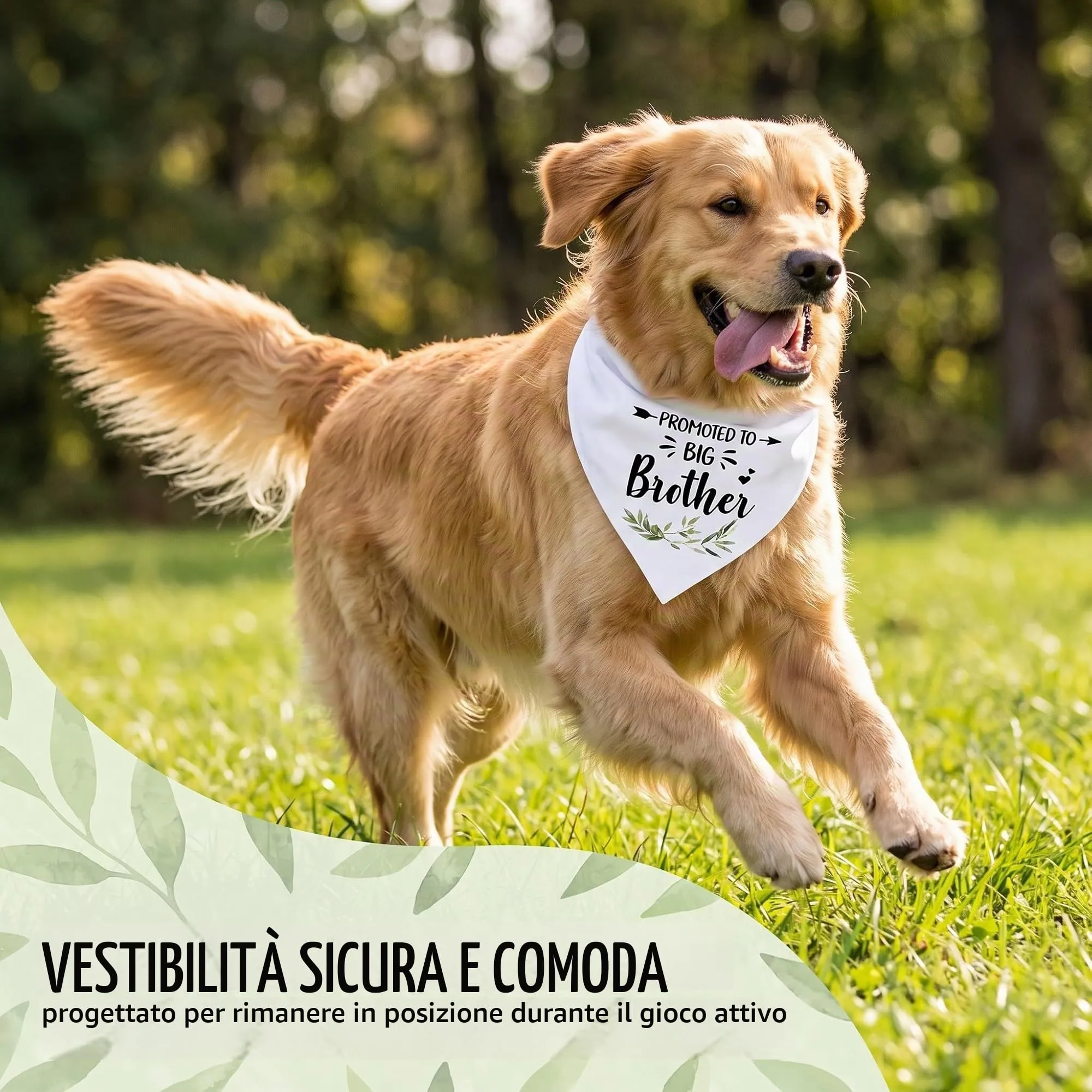 AFCJLTO Bandana in Cotone per Cani, Triangolo Bianco con Scritta Big Brother, Lavabile - immagine 6